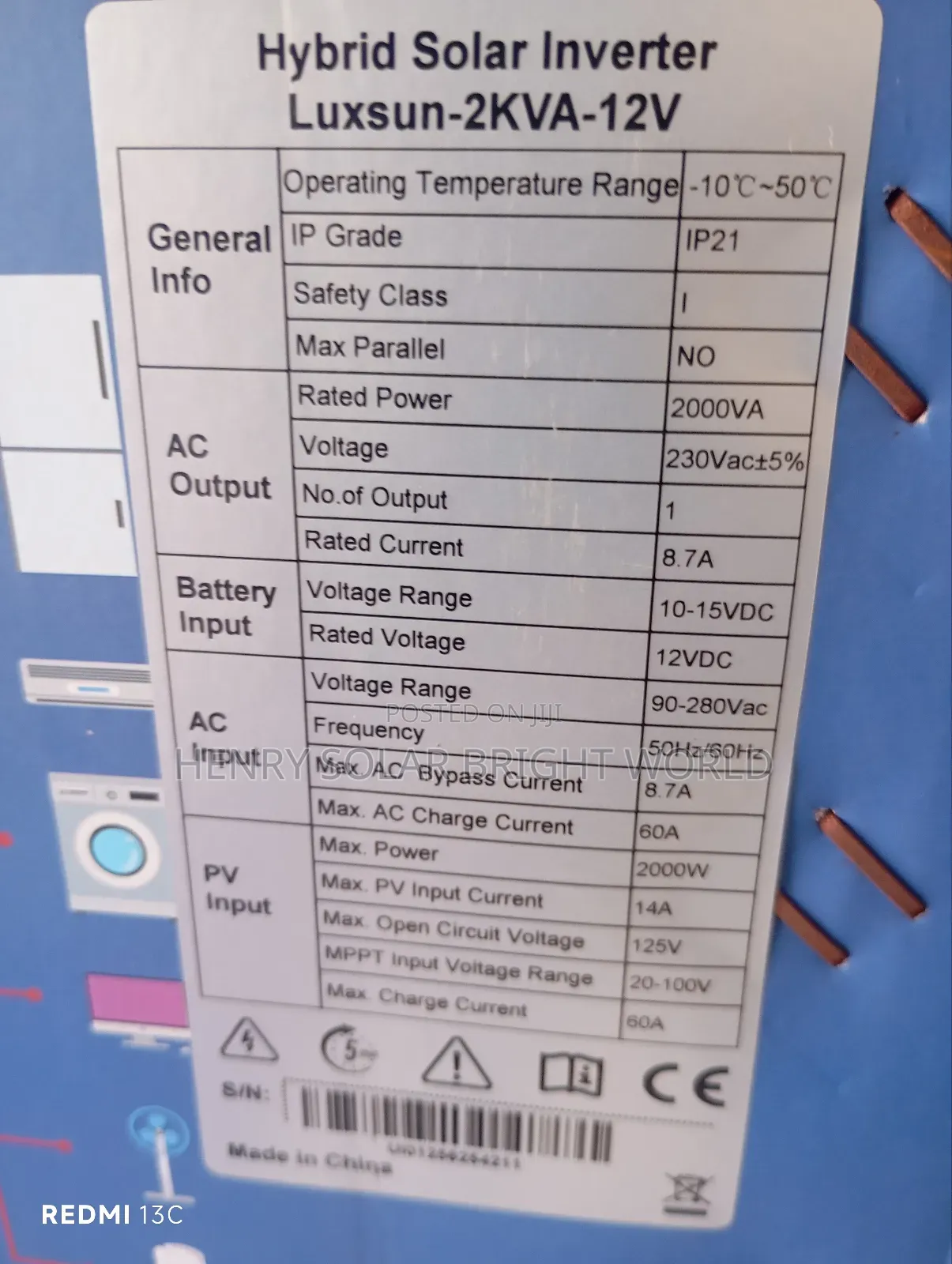 Luxsun 2kv 12v Hibrid Inverter