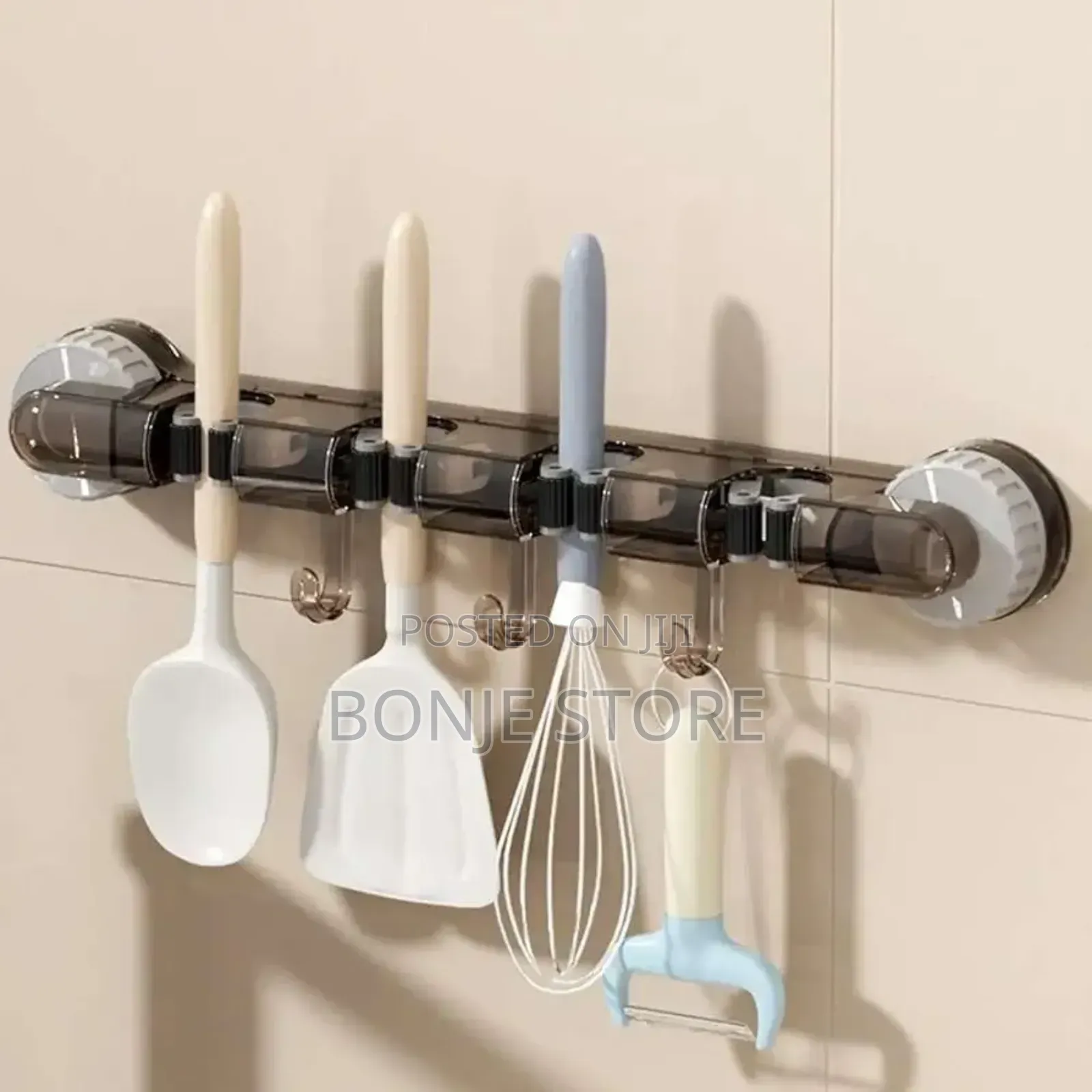 Wall-Mounted Mop Broom Organizer With Suction Cup