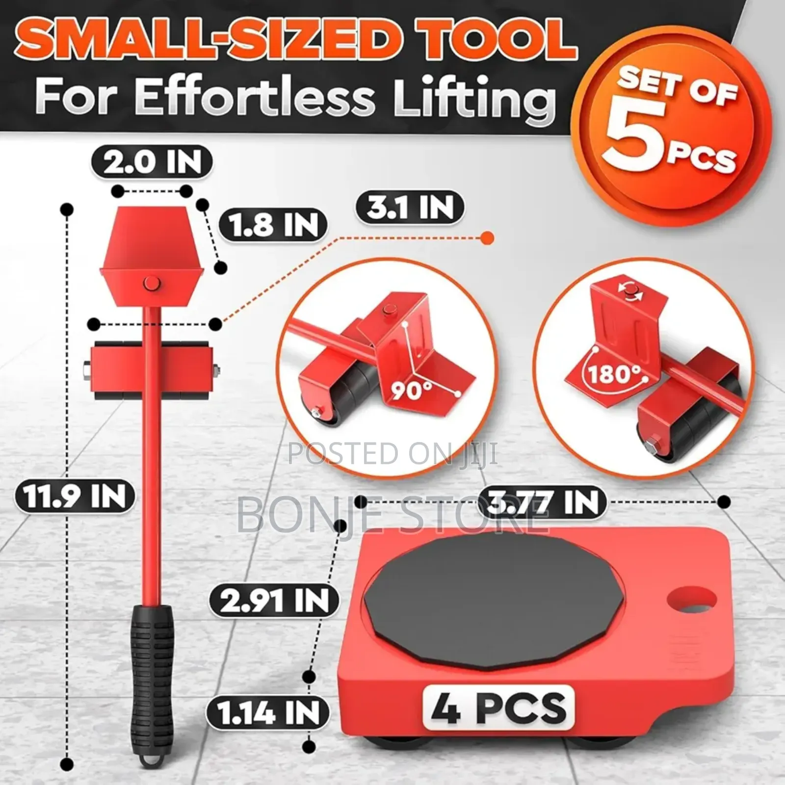 5 Packs Furniture Lifter,Heavy Furniture Moving System Lifter Kit