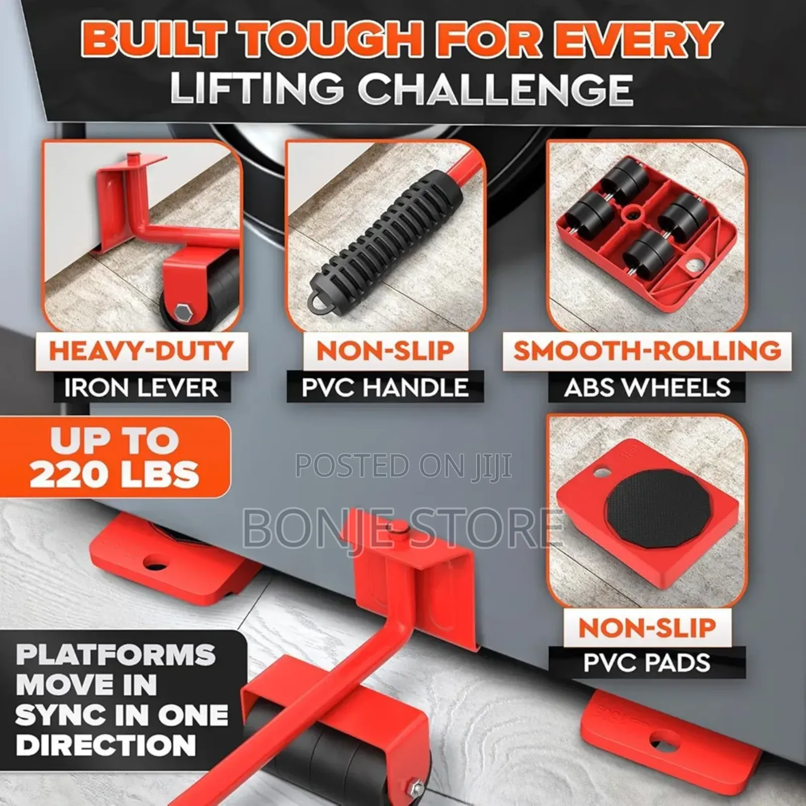 5 Packs Furniture Lifter,Heavy Furniture Moving System Lifter Kit