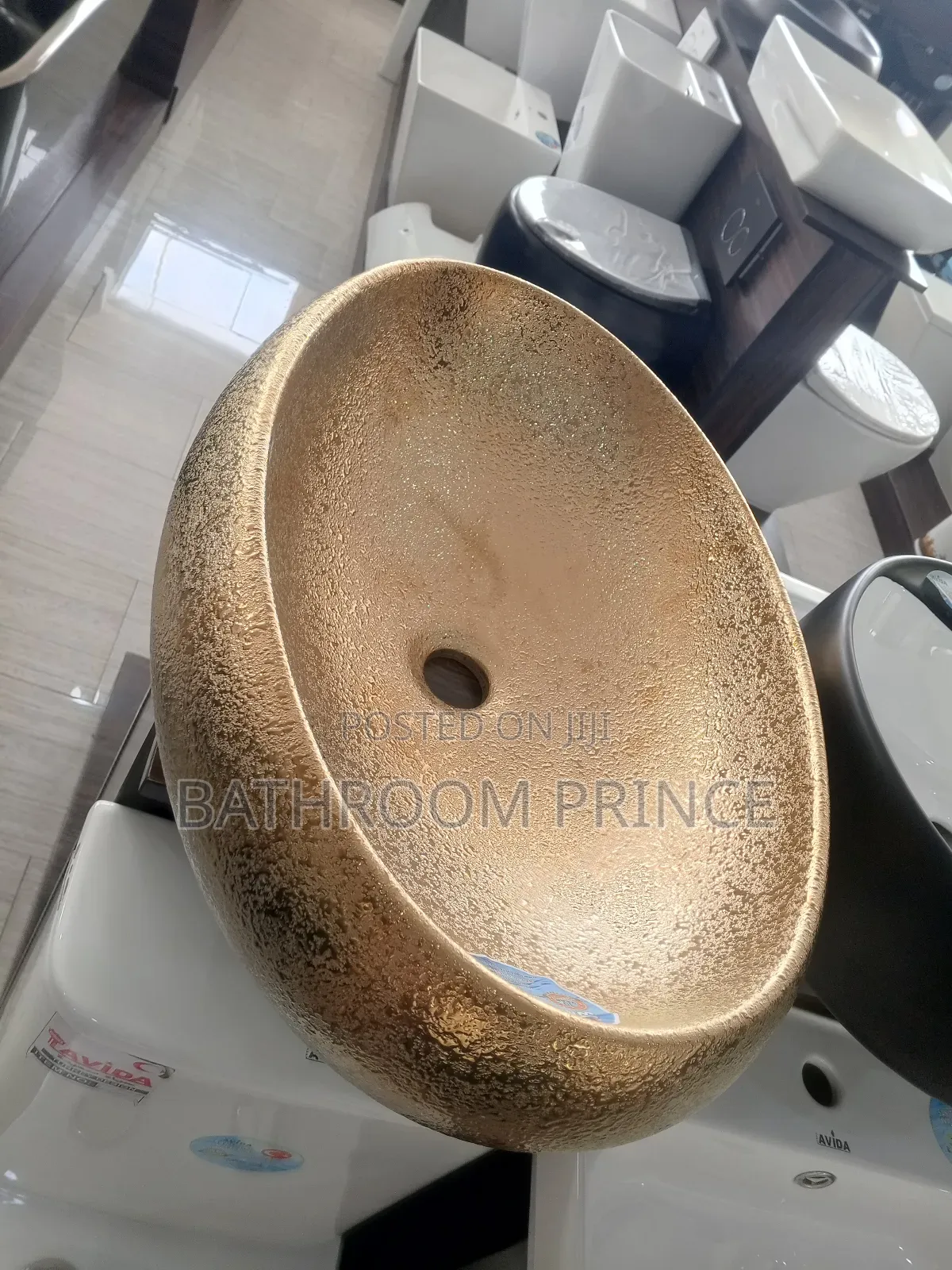 Rough Gold Countertop Basin