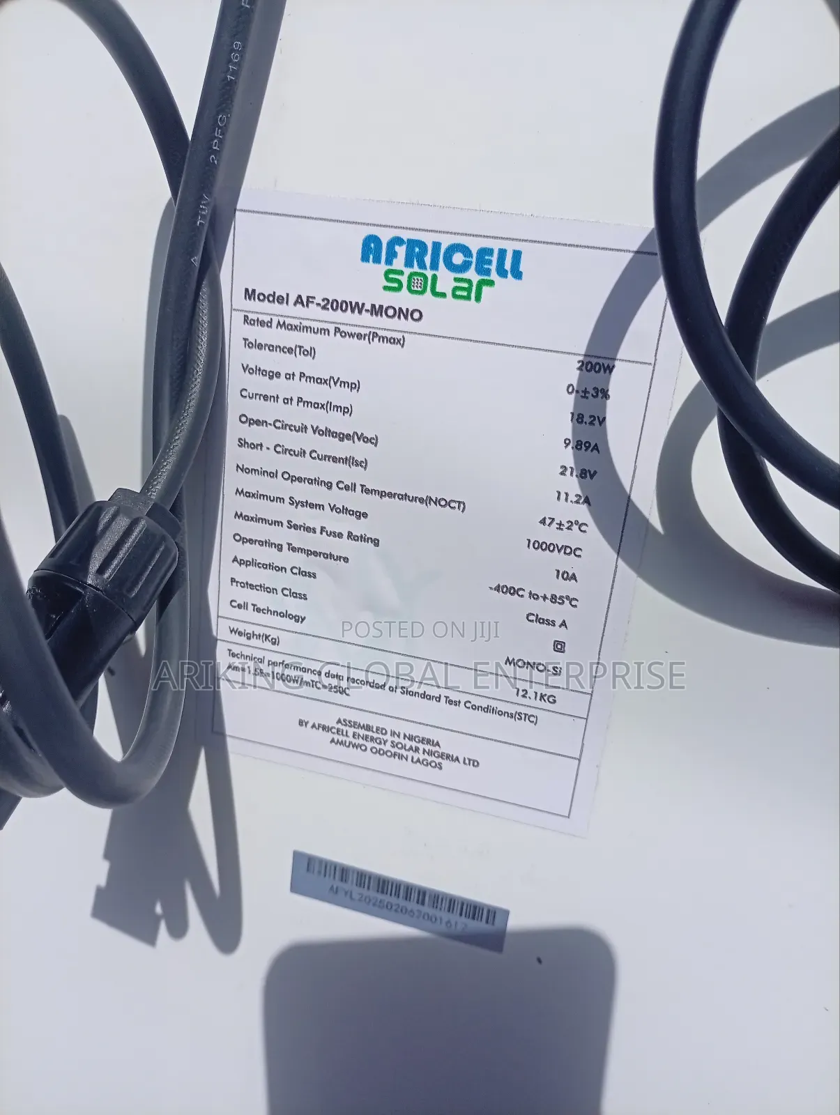 Original 200w Africell Panel.