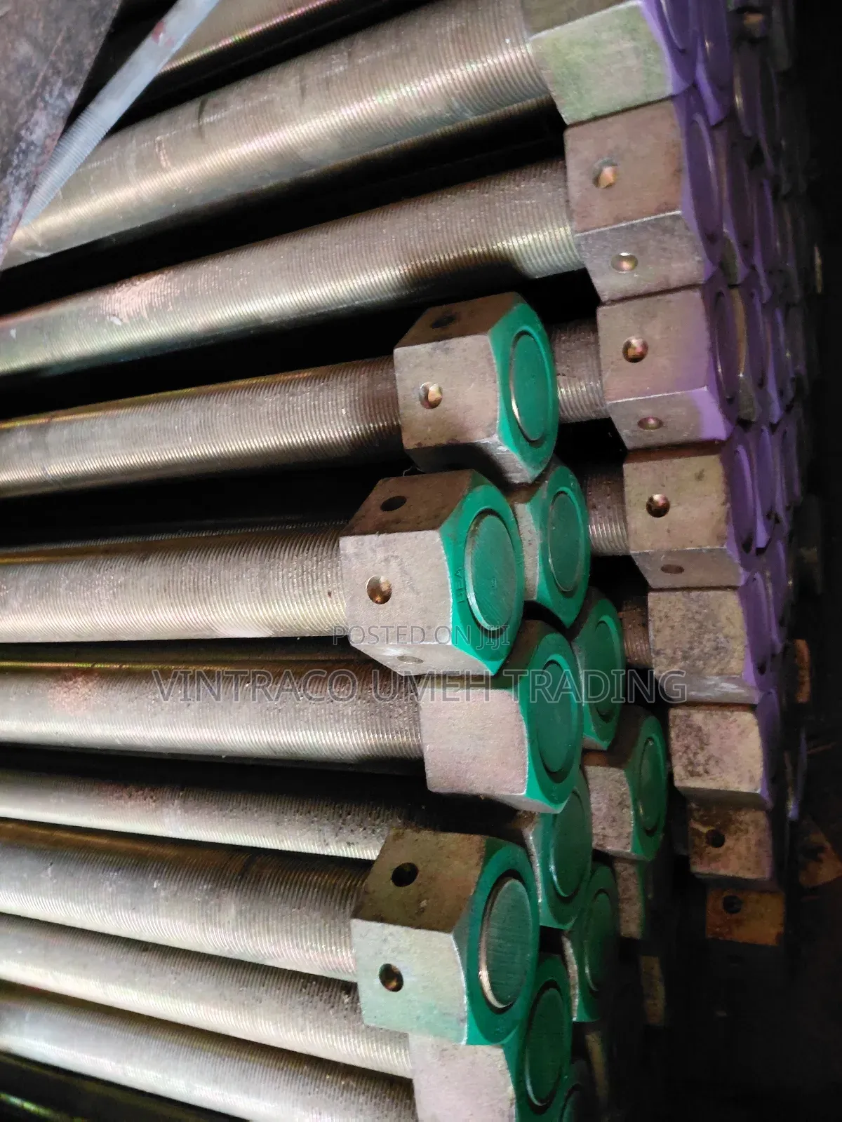 2 1/2 X 32"Long Stud Bolt and Nuts, Zinc Plated/Bi Chromate Treated