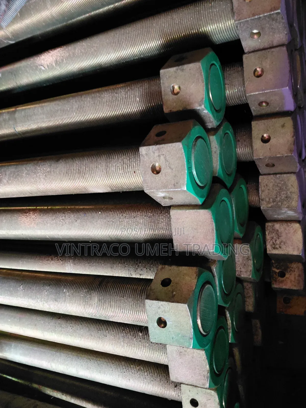 2 1/2 X 32"Long Stud Bolt and Nuts, Zinc Plated/Bi Chromate Treated
