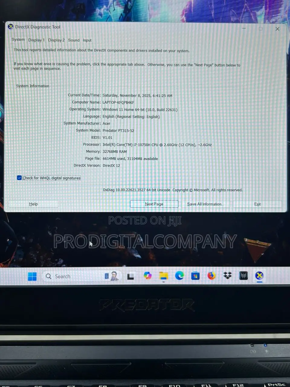Laptop Acer Predator Triton 300 32GB Intel Core i7 SSD 1T