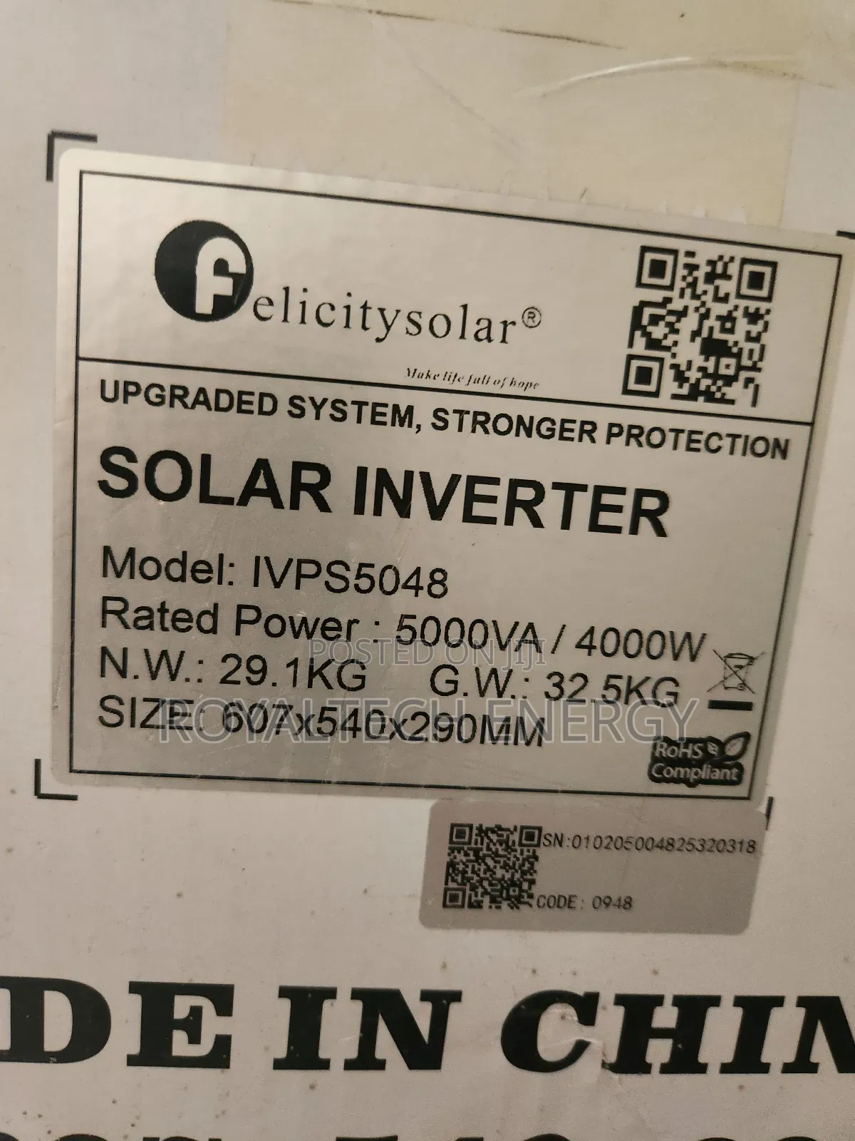 5kva 48v Transformer Base Felicity Ivps