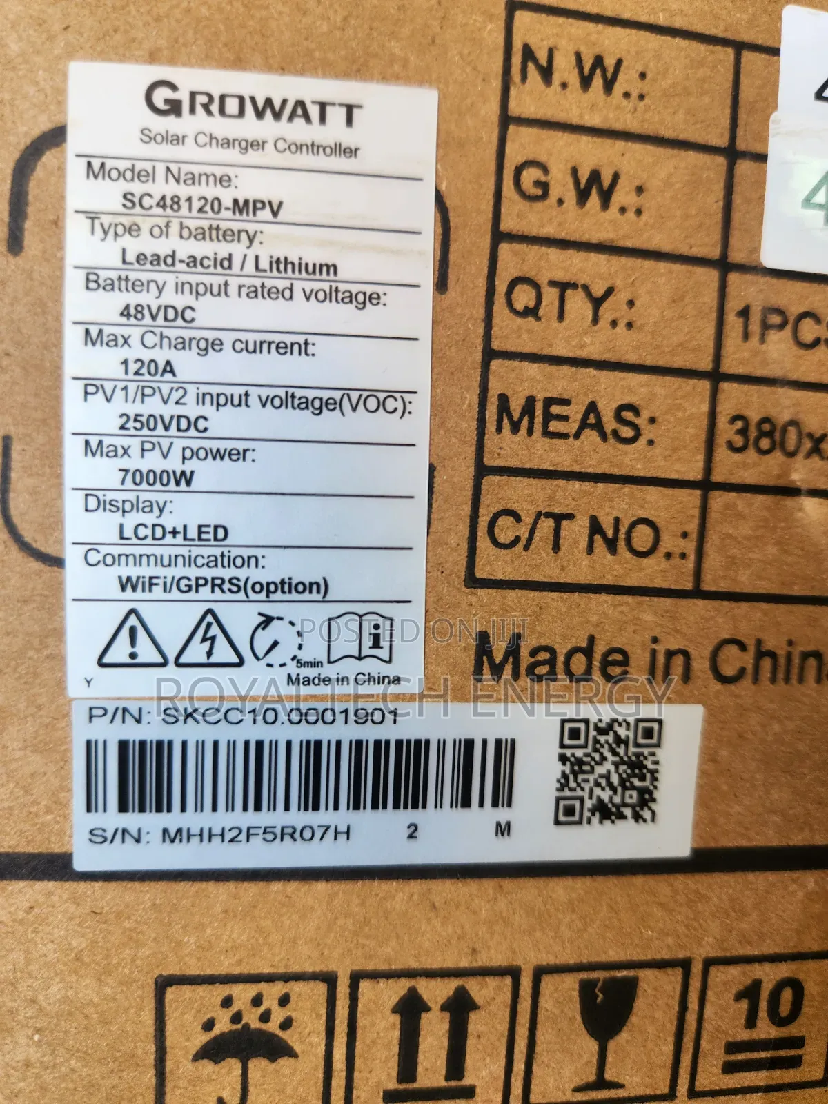 Growatt 120ah MMPT Charge Controller