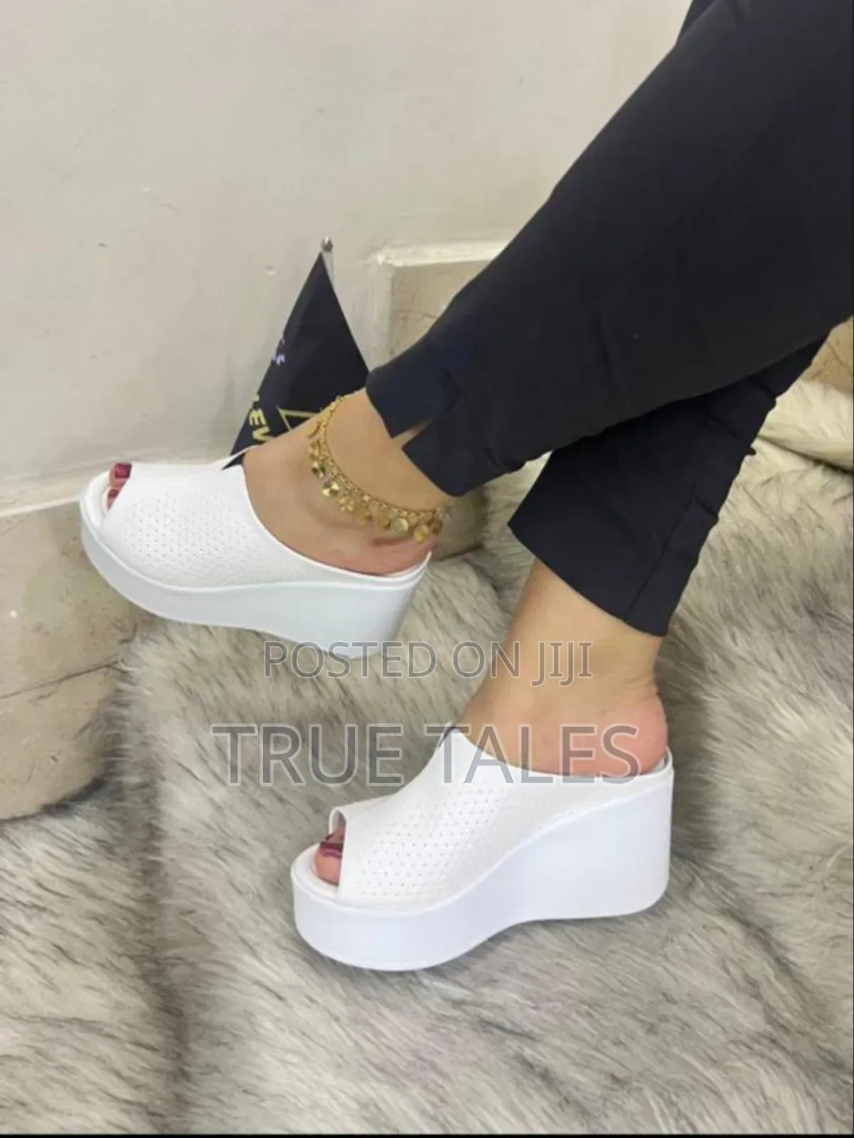 White Turkey Classy Wedge Comfortable Slippers Sizes 37 To 42