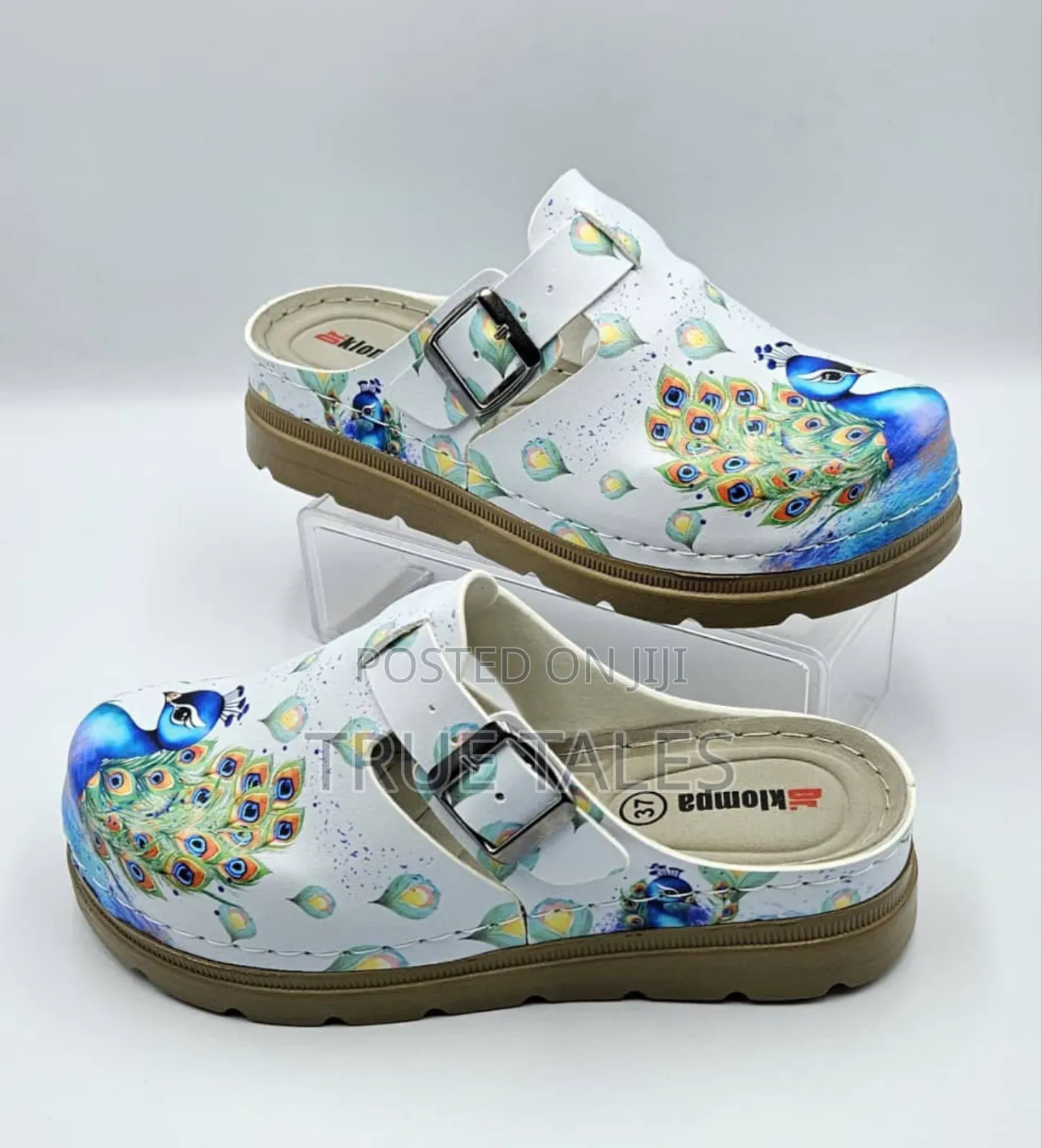 Beautifully Painted Turkey Clomp Flat Slippers Half Shoes Sizes 37to41