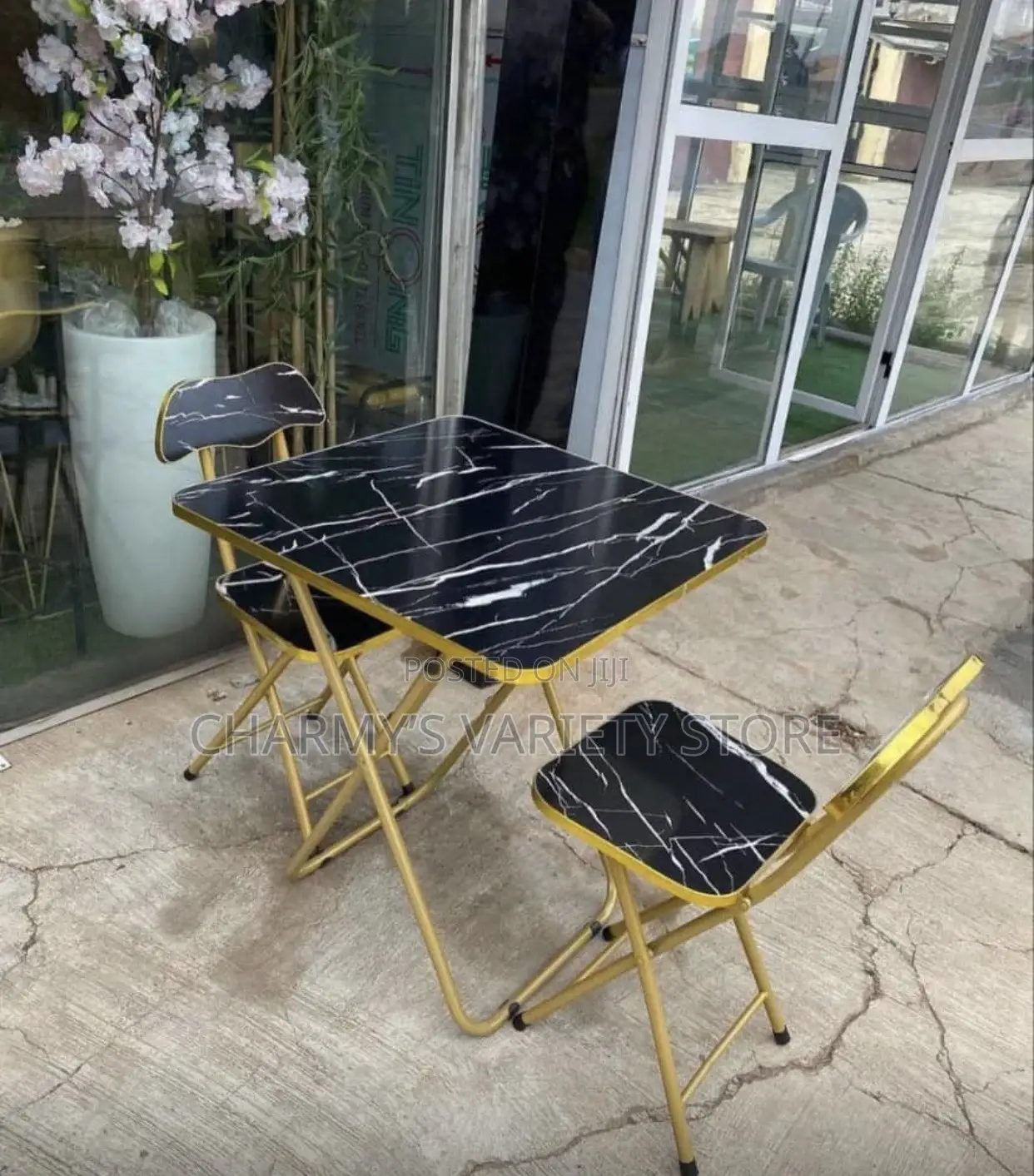 Marble Design Table and Chair(2chairs 1 Table)