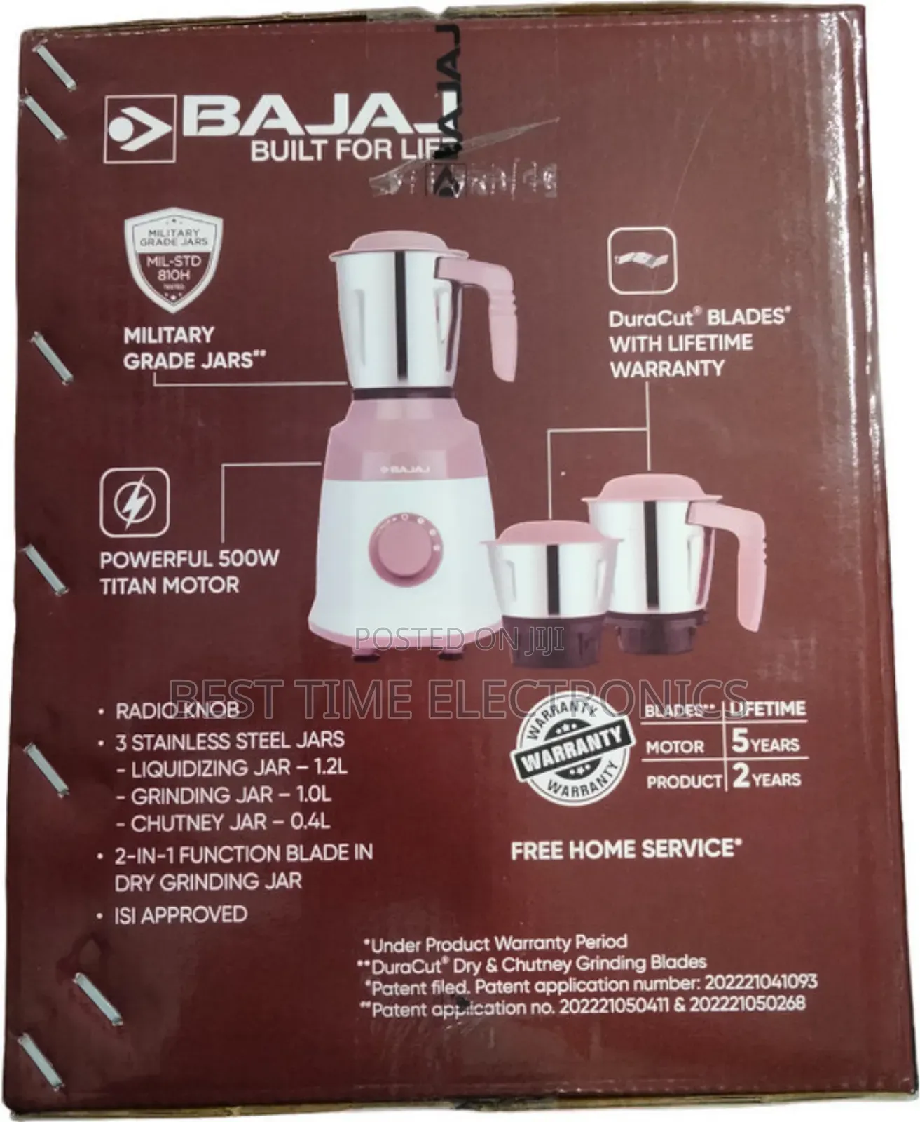 Bajaj Duetto 500w Mixer Grinder (Military Series)