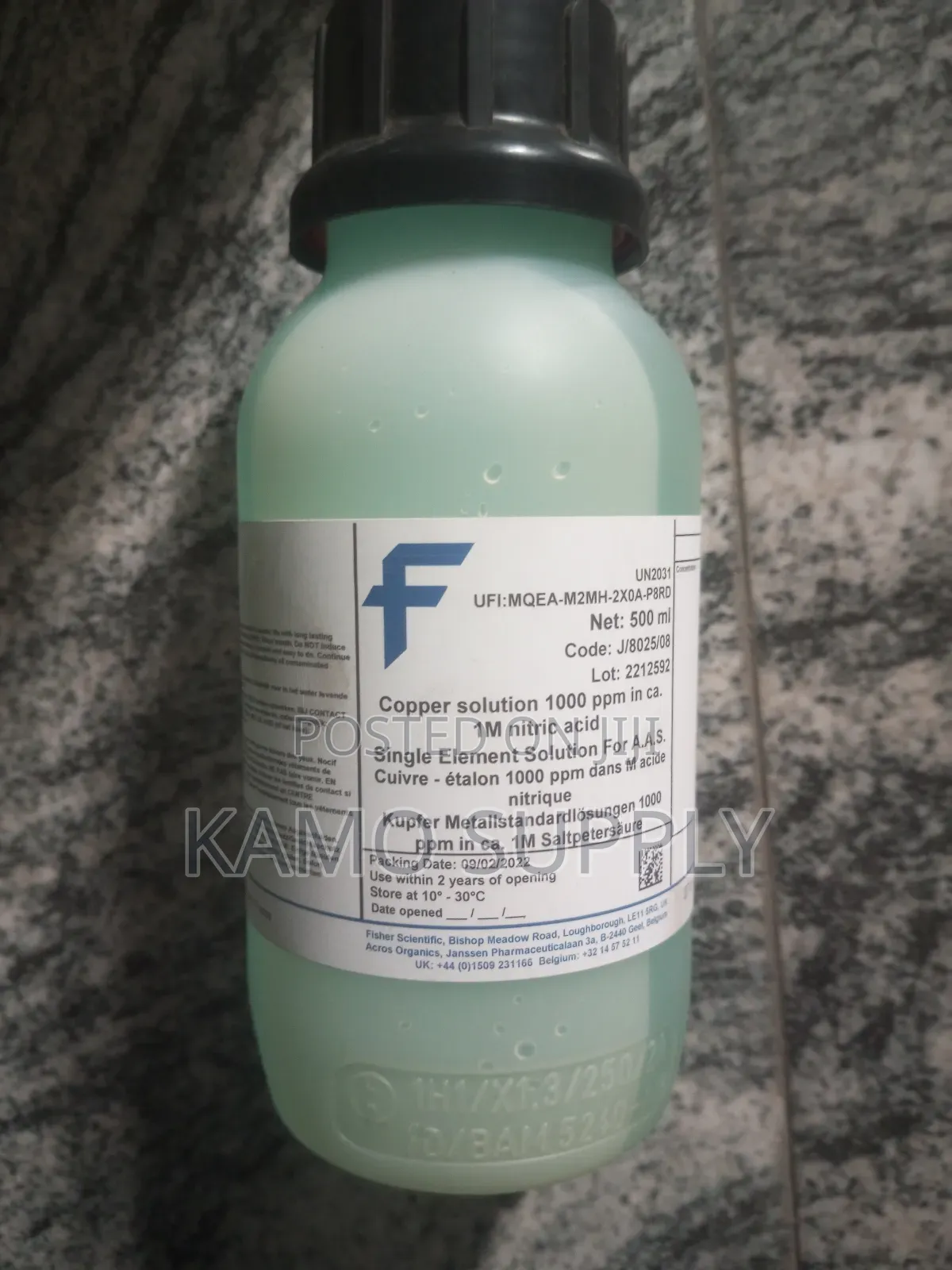 Aas Standard Solution 1000ppm for A.A.S Calibration Fisher U.K