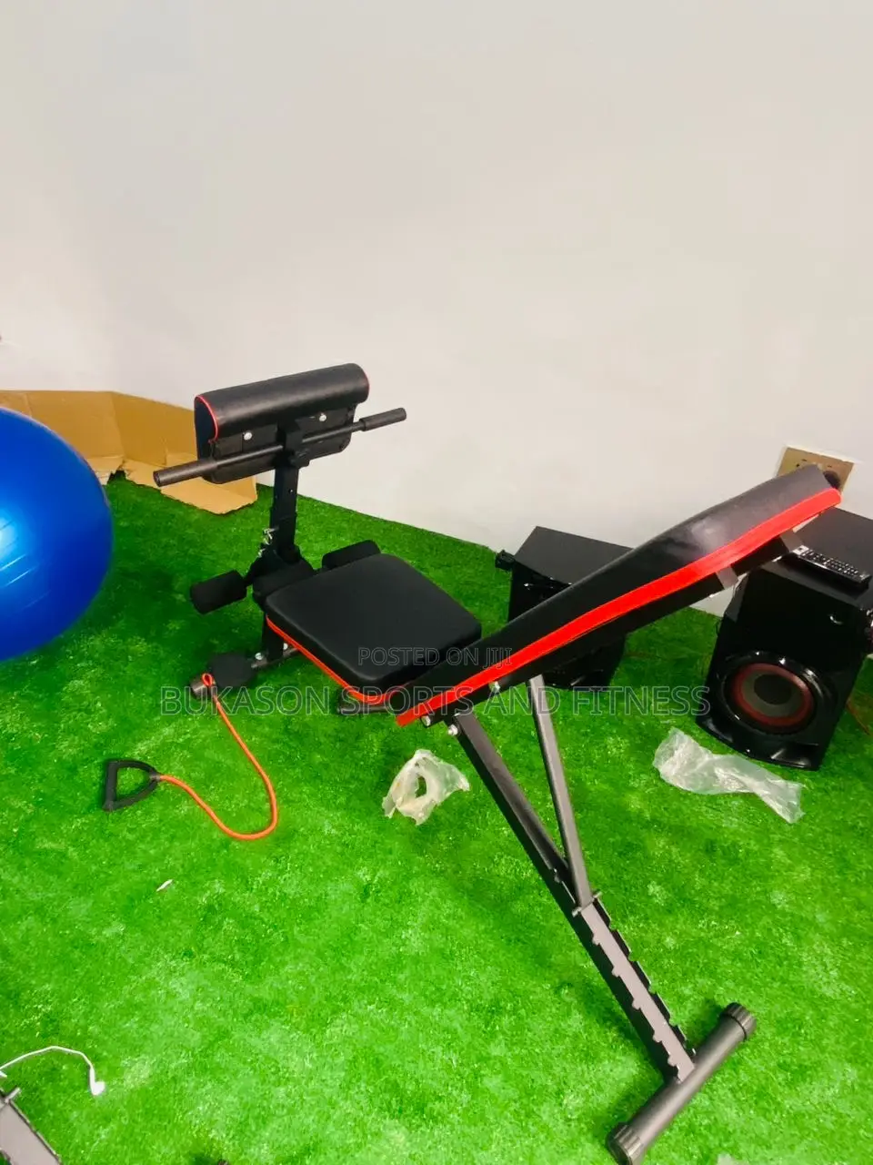 Adjustable Sit Up Red Bench