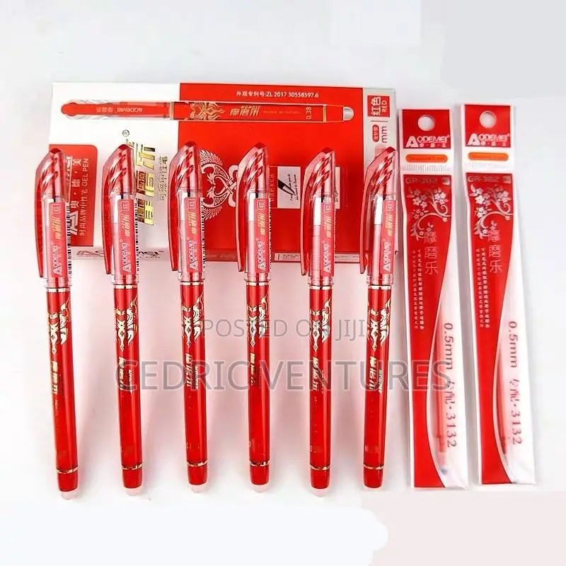 Erasable Blue Black Green Red Ink Gel Pen For Writing - 12pcs