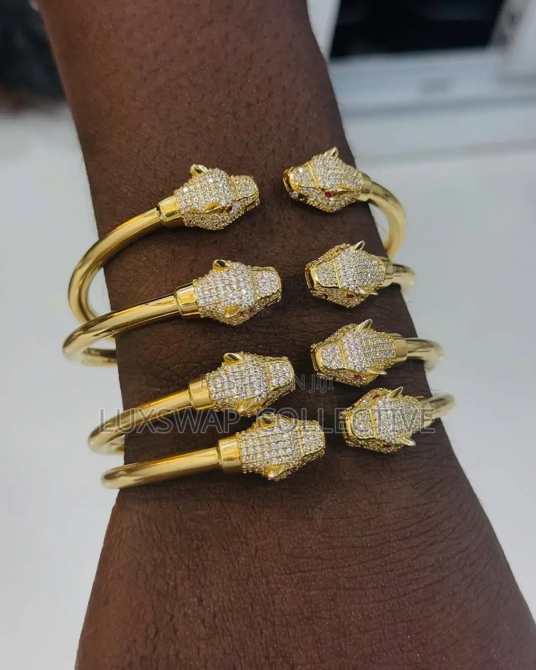 Gold Lion Head Bangles