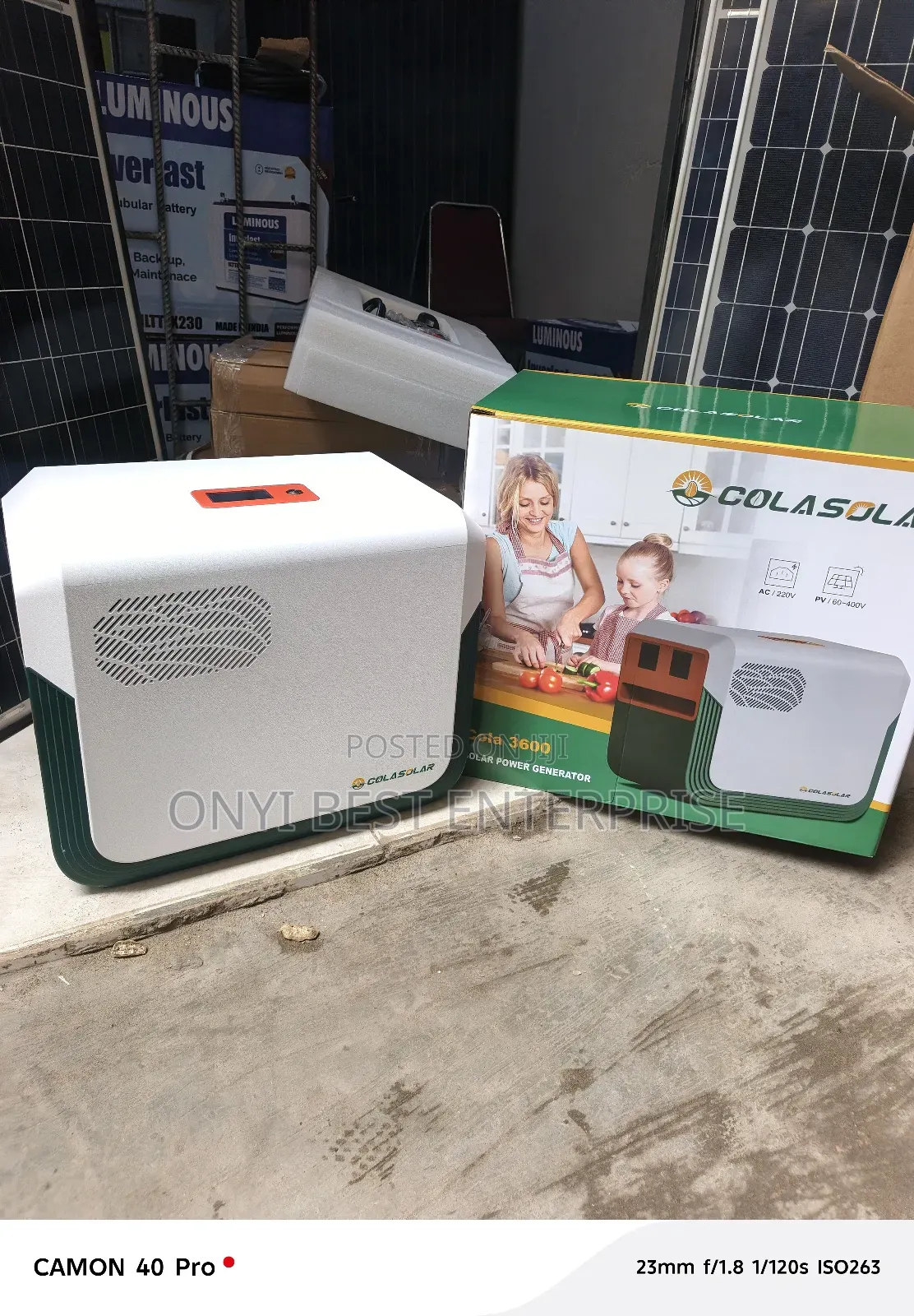 Cola Solar Generator Machine 3.6kwh 24v
