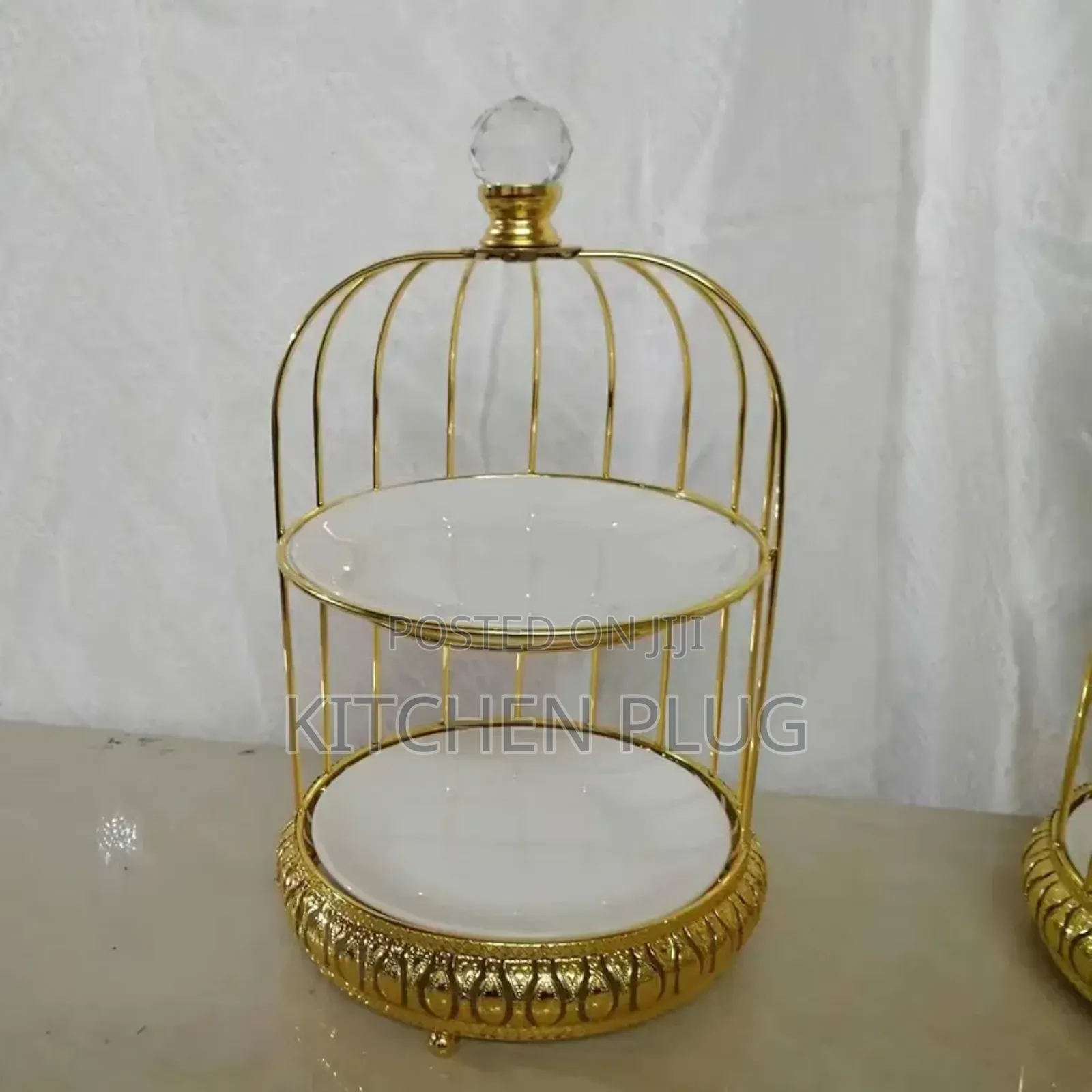 Two-Tiered Ceramic Display Stand