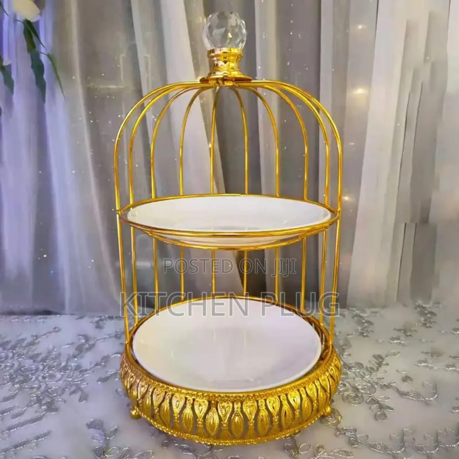 Two-Tiered Ceramic Display Stand