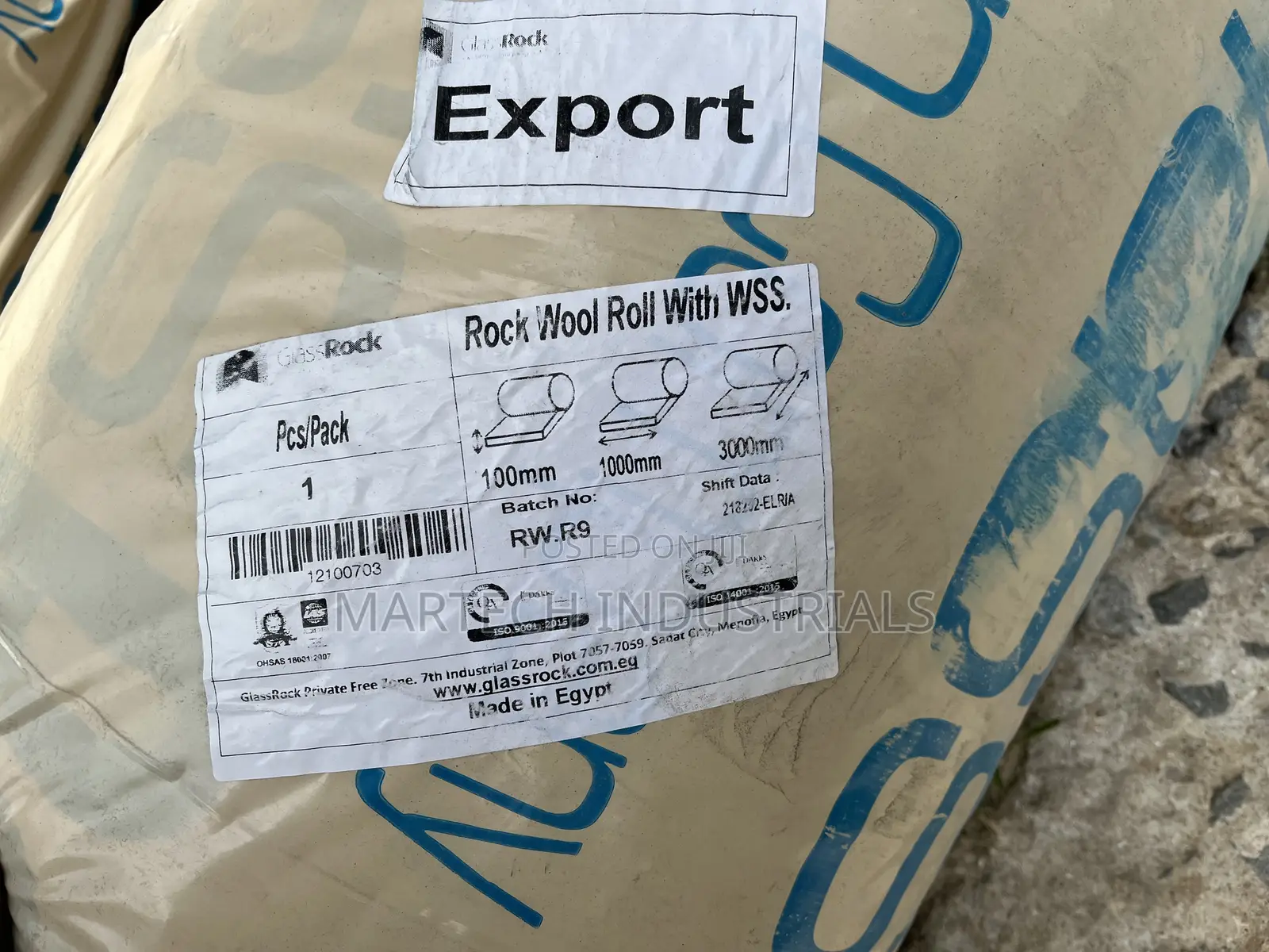 Glassrock Rockwool 100mm With Aluminum Foil