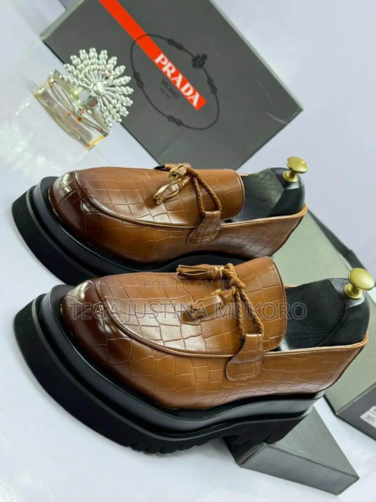 Prada Tie High Sole Shoes