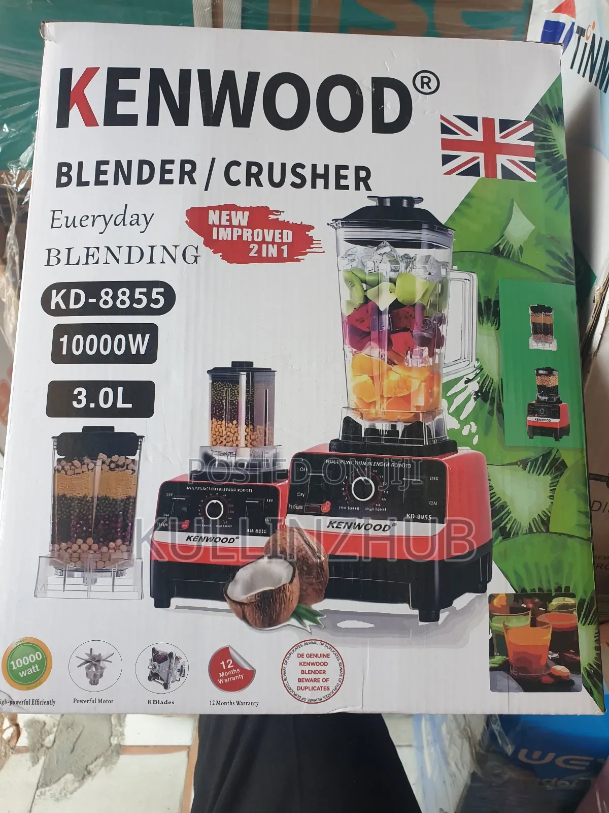 Kenwood 3l Multi Blender/Crusher Wet & Dry -1000w