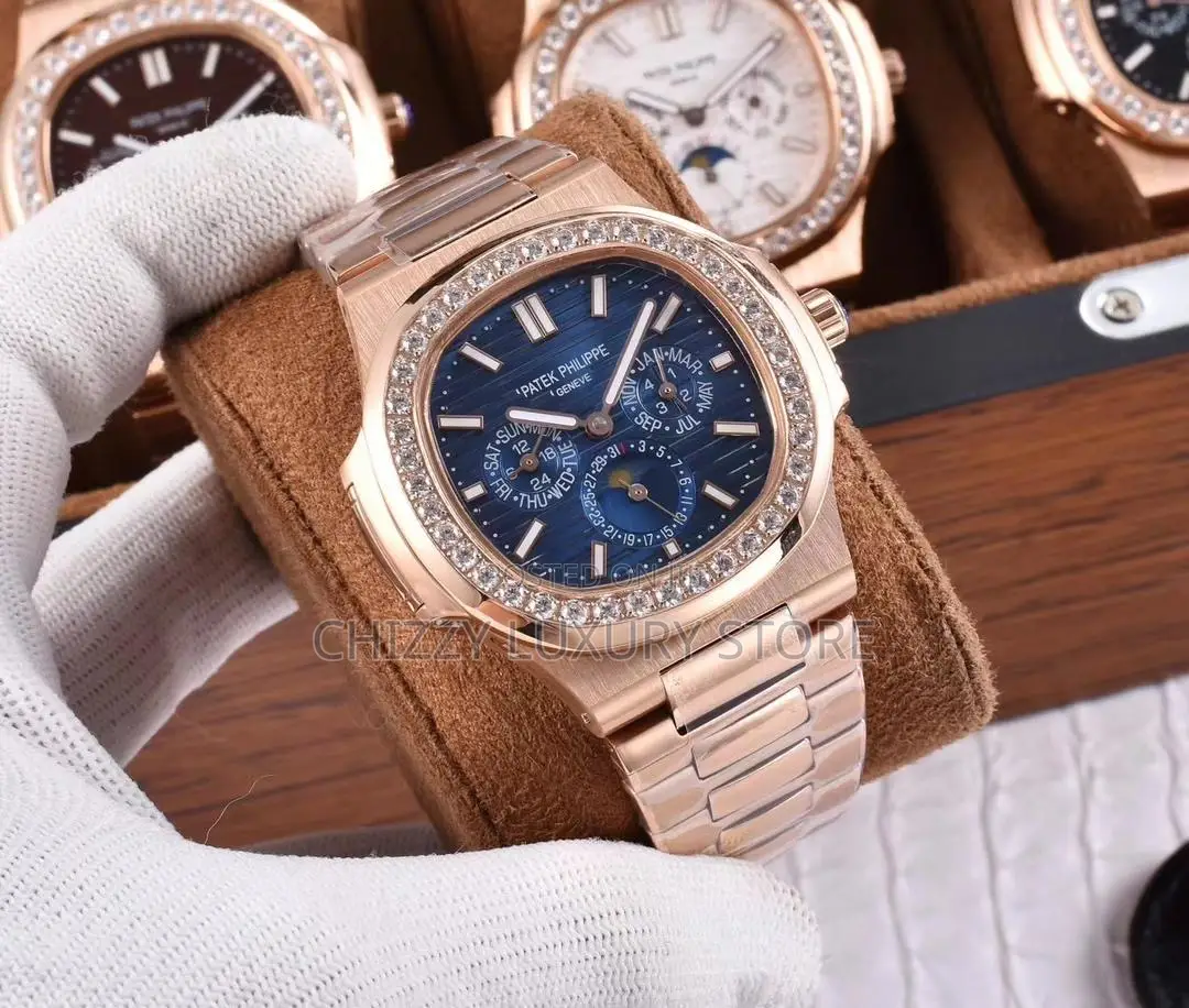 Patek Philippe Quality Luxury Iced Face Automatic Engine Wristwatch