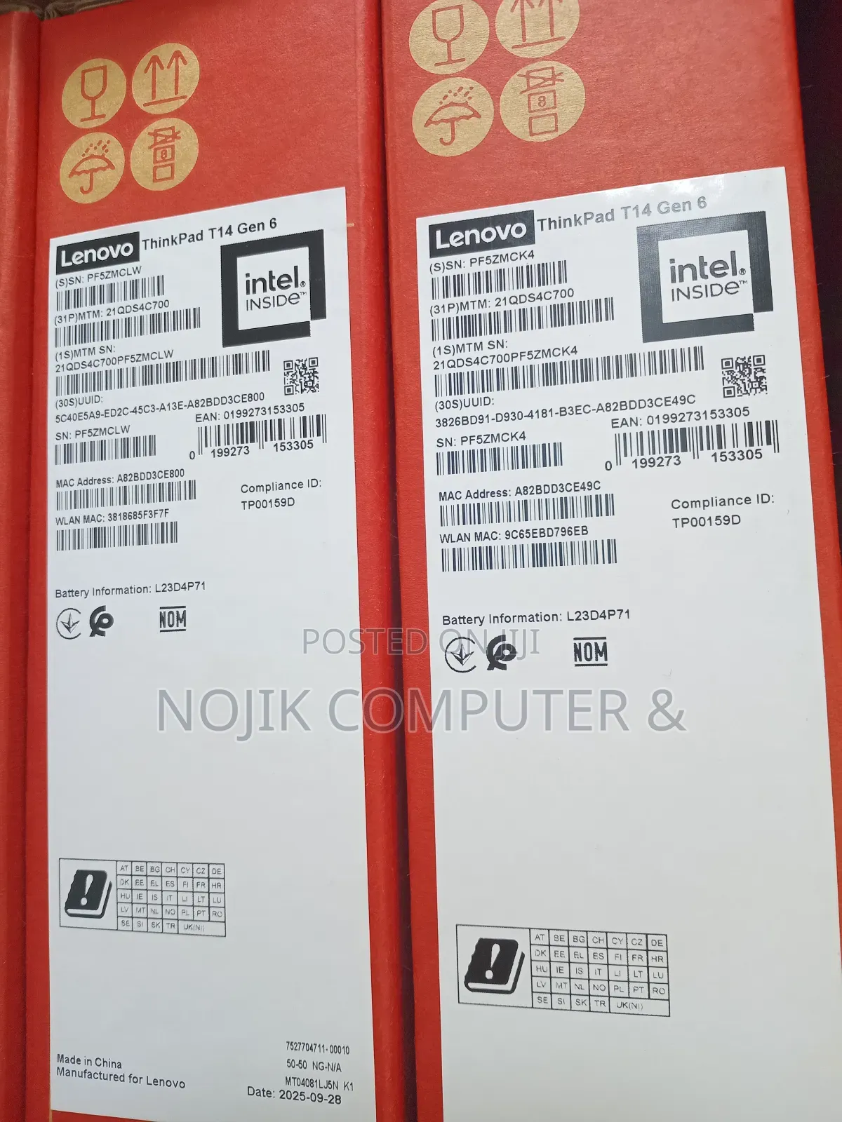 New Laptop Lenovo ThinkPad T14 16GB Intel Core Ultra 7 SSD 512GB
