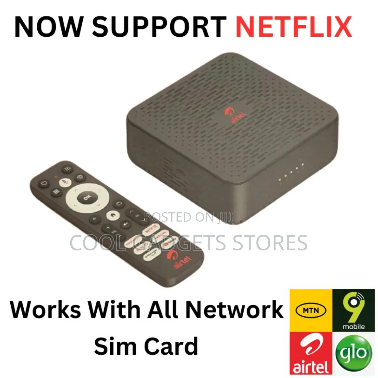 Unlocked Airtel Android TV Box for All Networks Sim Card