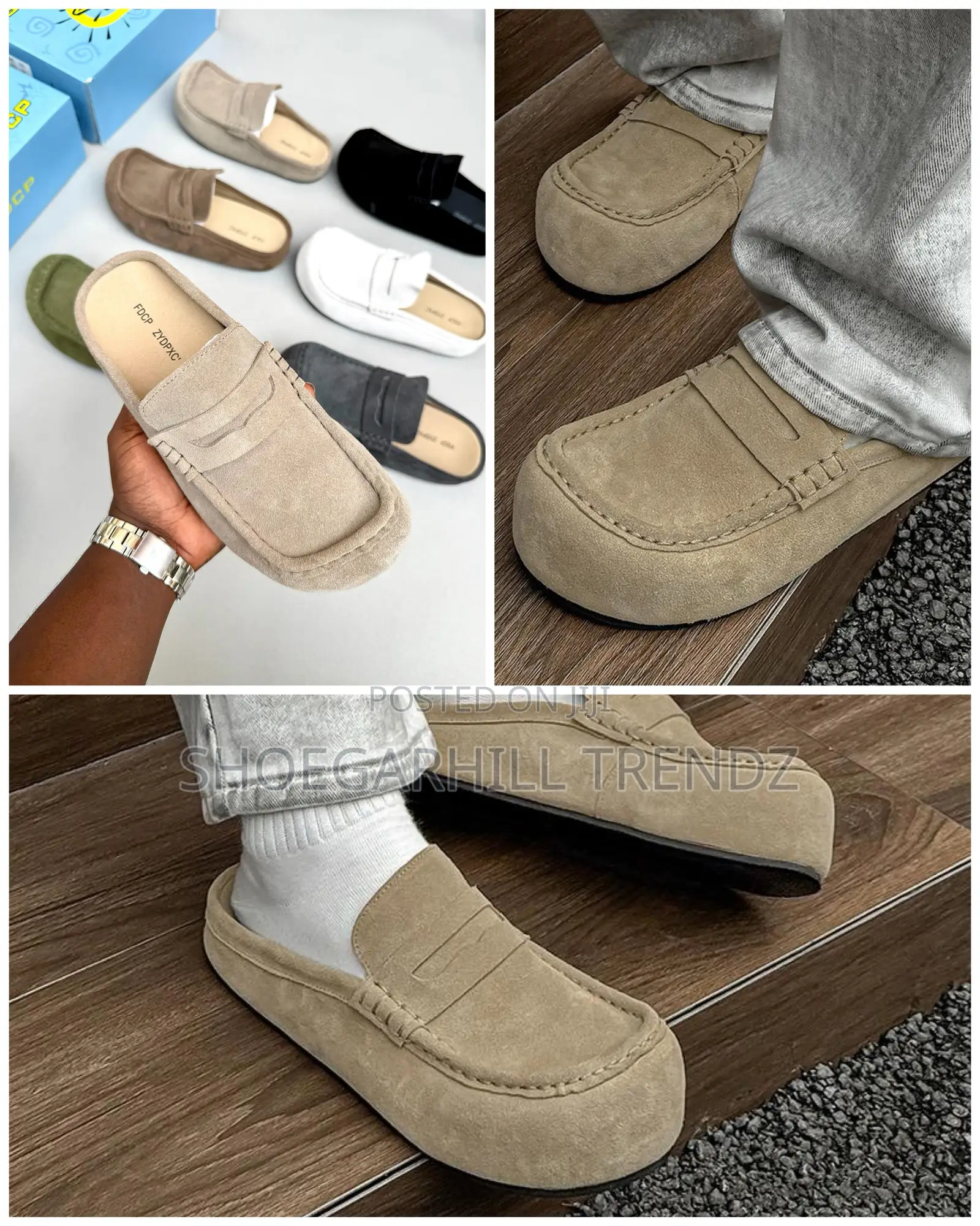 Men Suede Clog/Mule Loafers in Multiple Colours