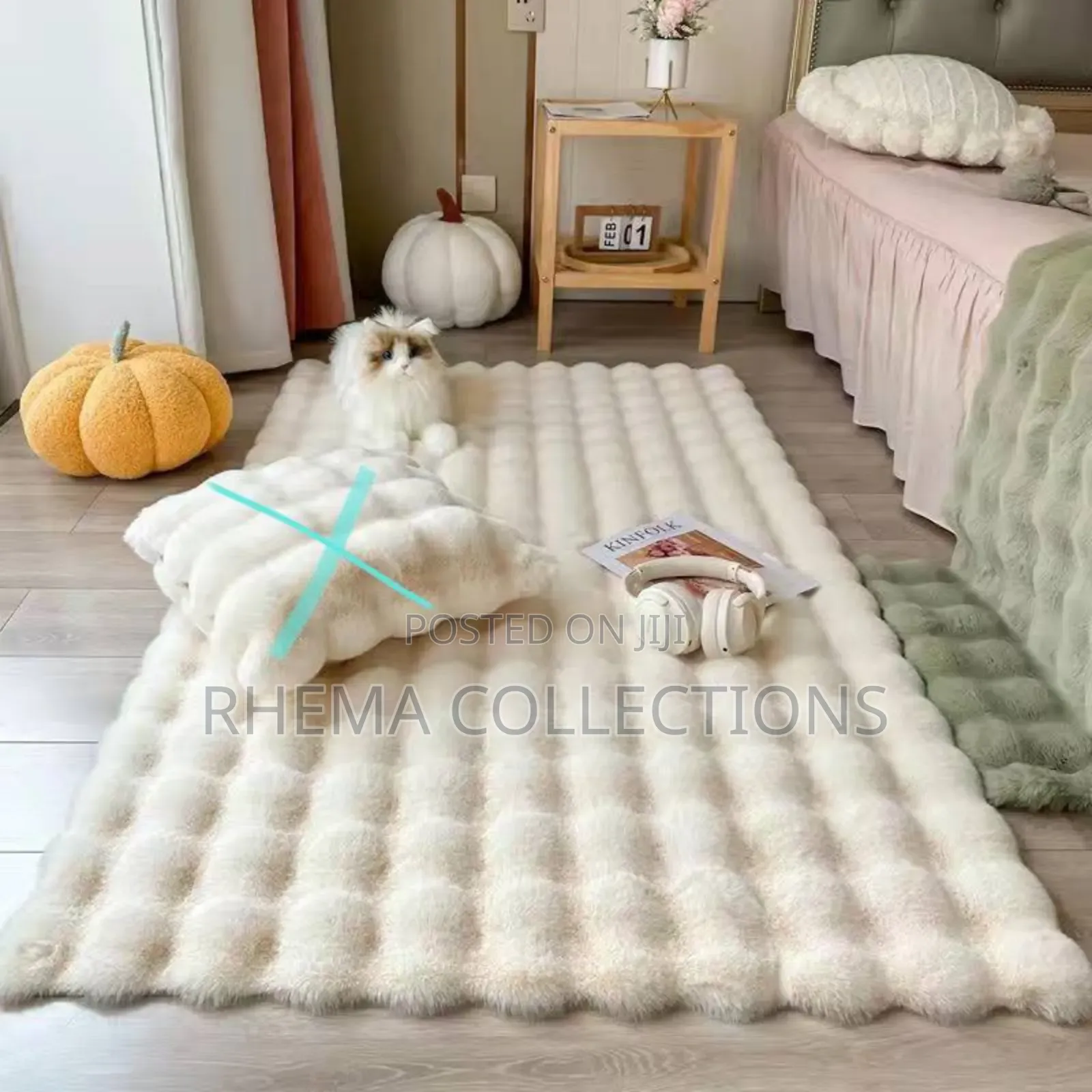 60*160cm Decor Fluffy Fur Rug for Living Room Aesthetics