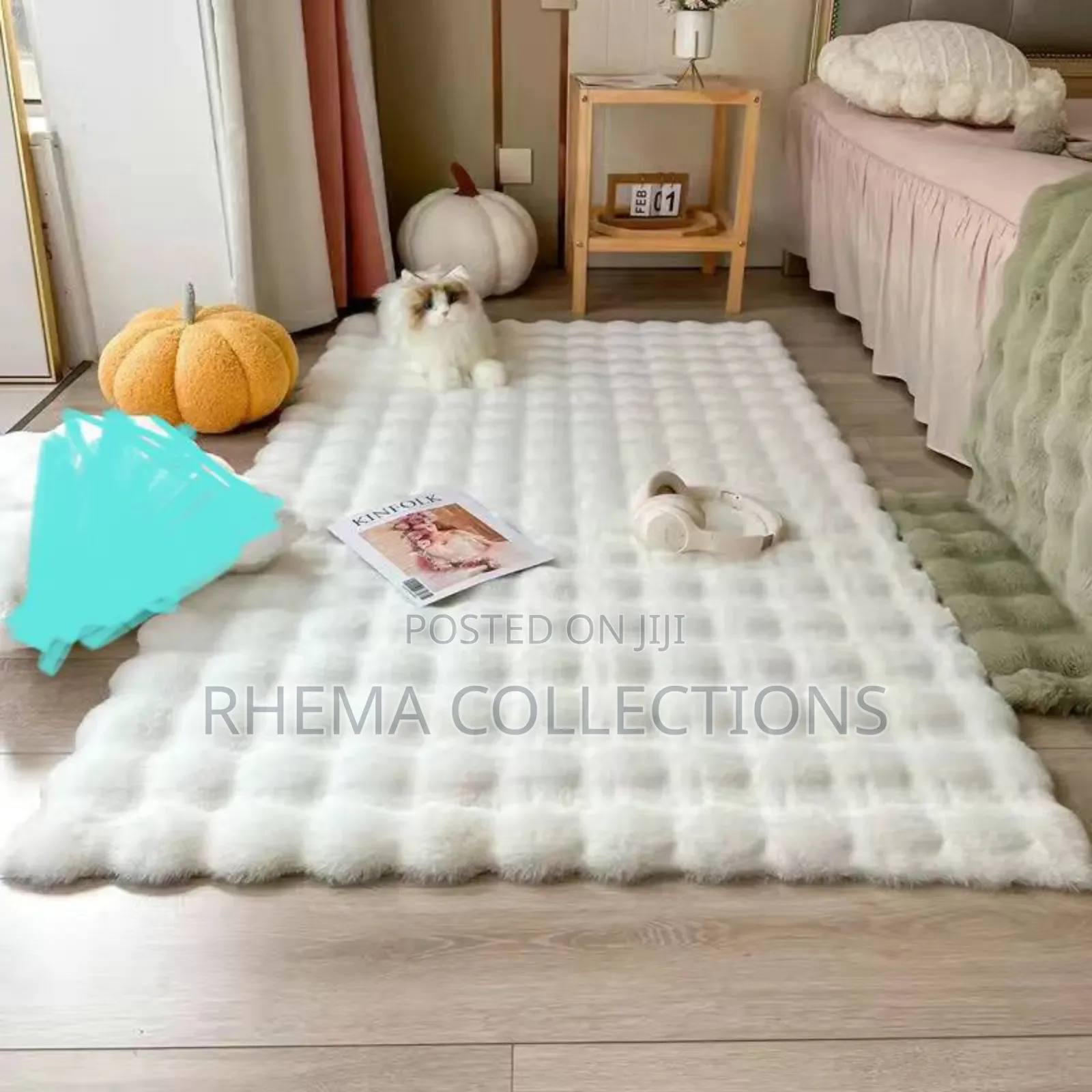 60*160cm Decor Fluffy Fur Rug for Living Room Aesthetics