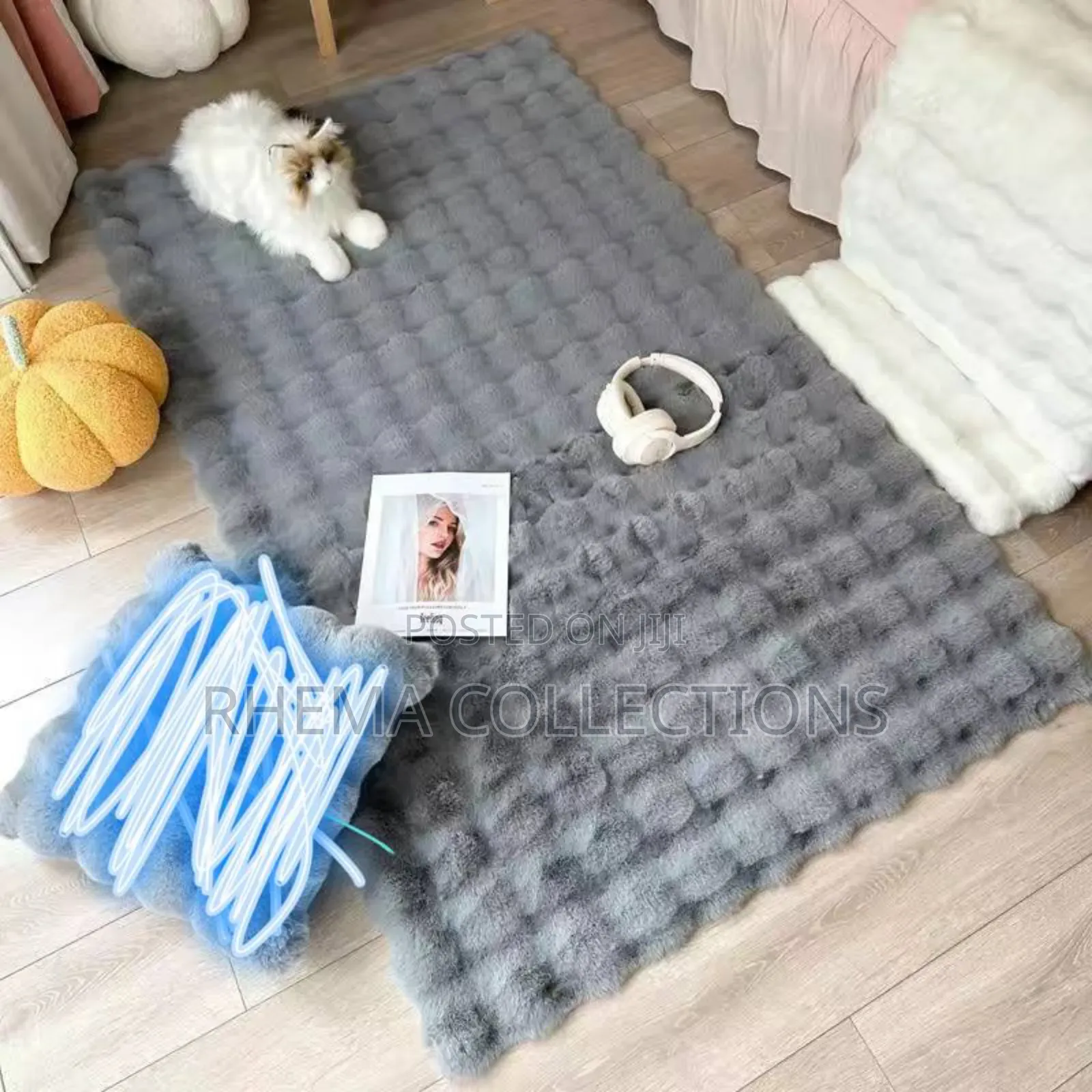 60*160cm Decor Fluffy Fur Rug for Living Room Aesthetics
