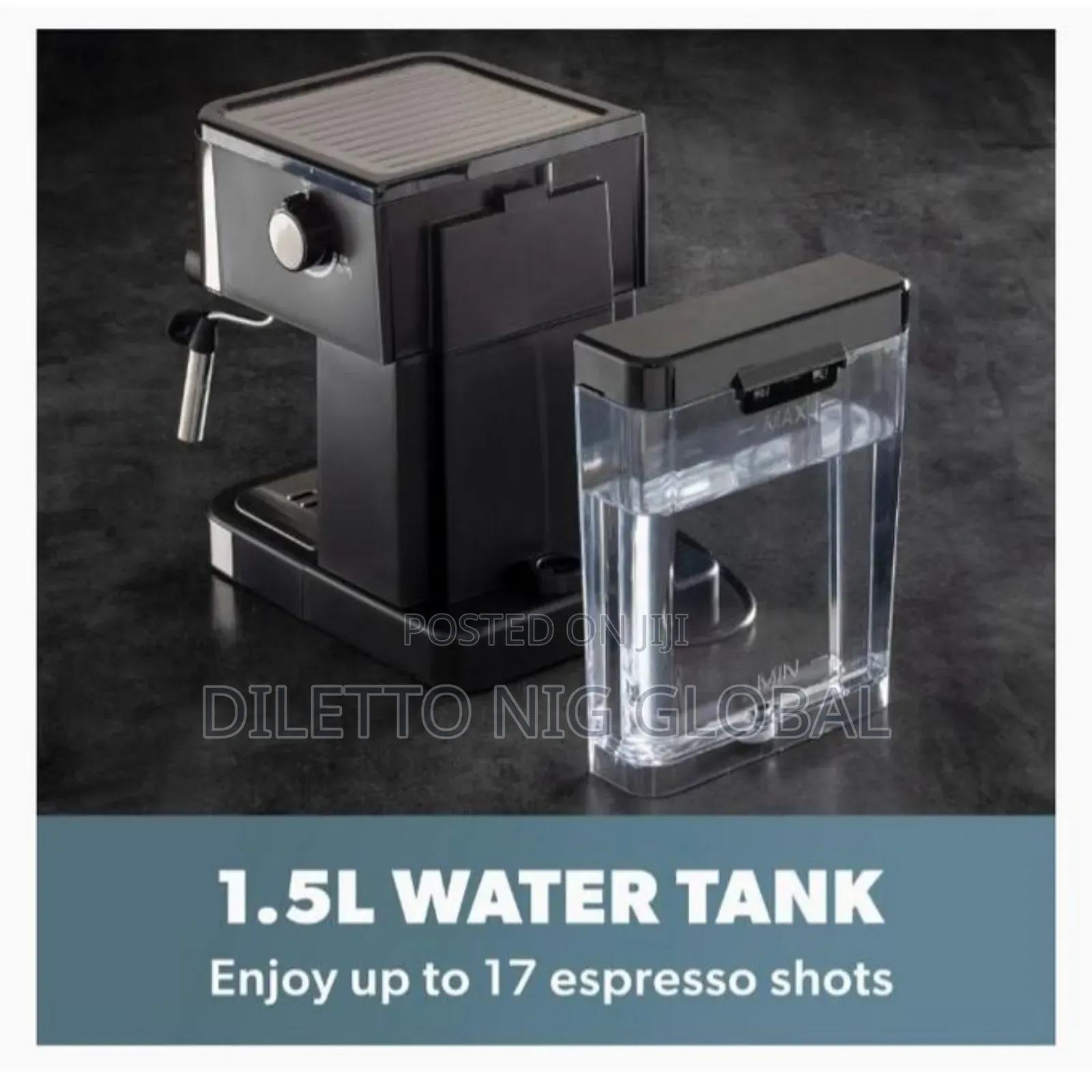 Daewoo 20-Bar Pressure Espresso Coffee Maker With Steam Wand