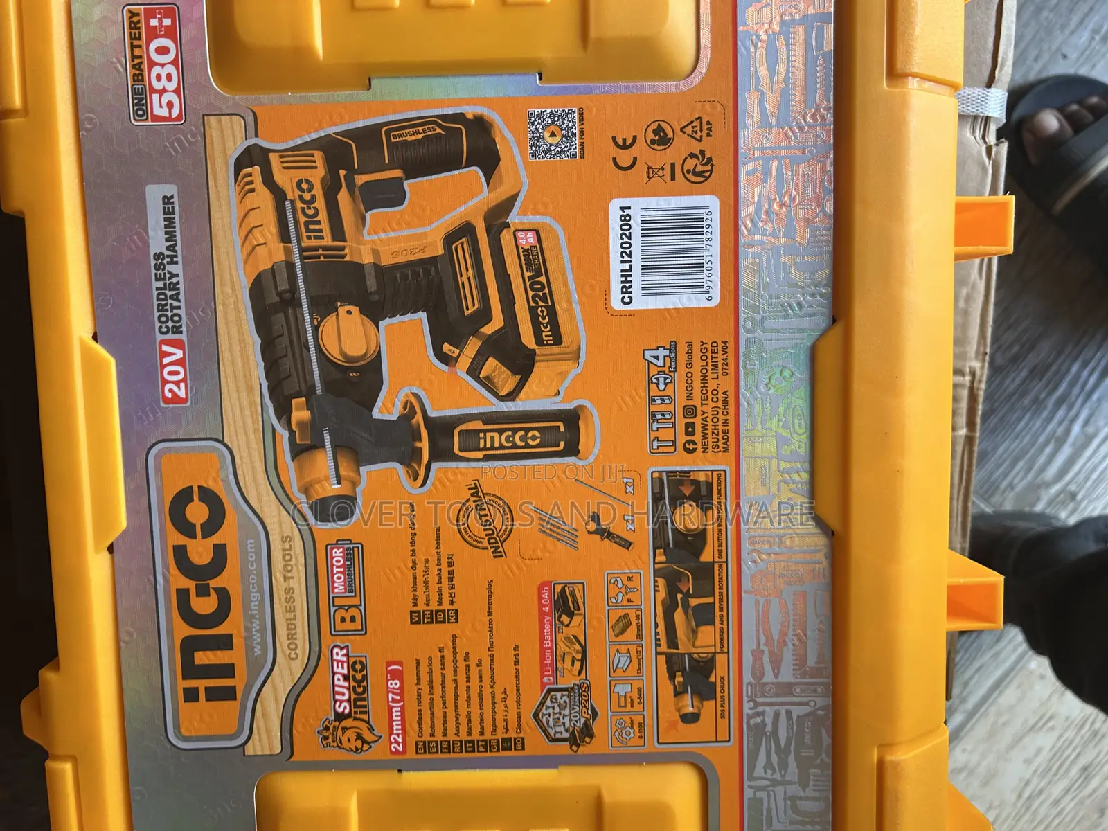 Ingco Lithium-Ion 20v Rotary Hammer Crhli202081