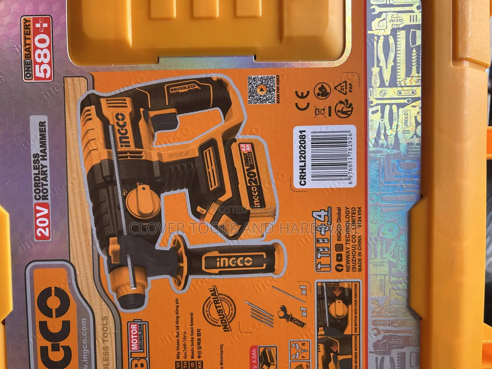 Ingco Lithium-Ion 20v Rotary Hammer Crhli202081