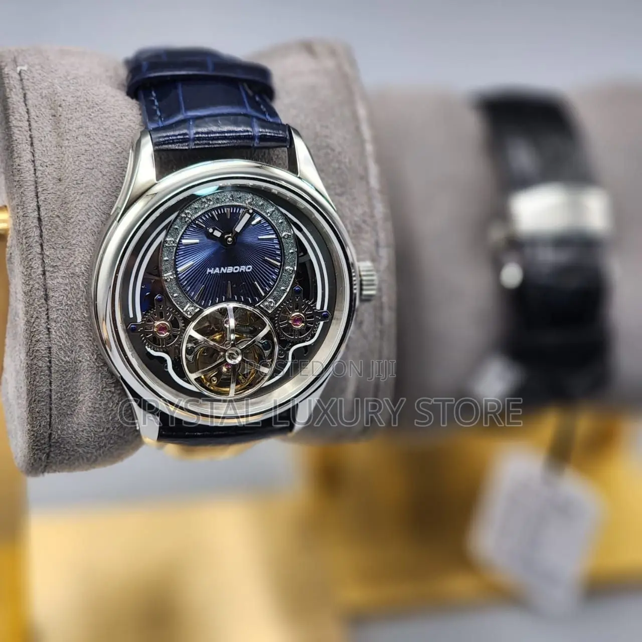 Cartier Quality Luxury Men Chronograph Genuine Leather Wristwatch
