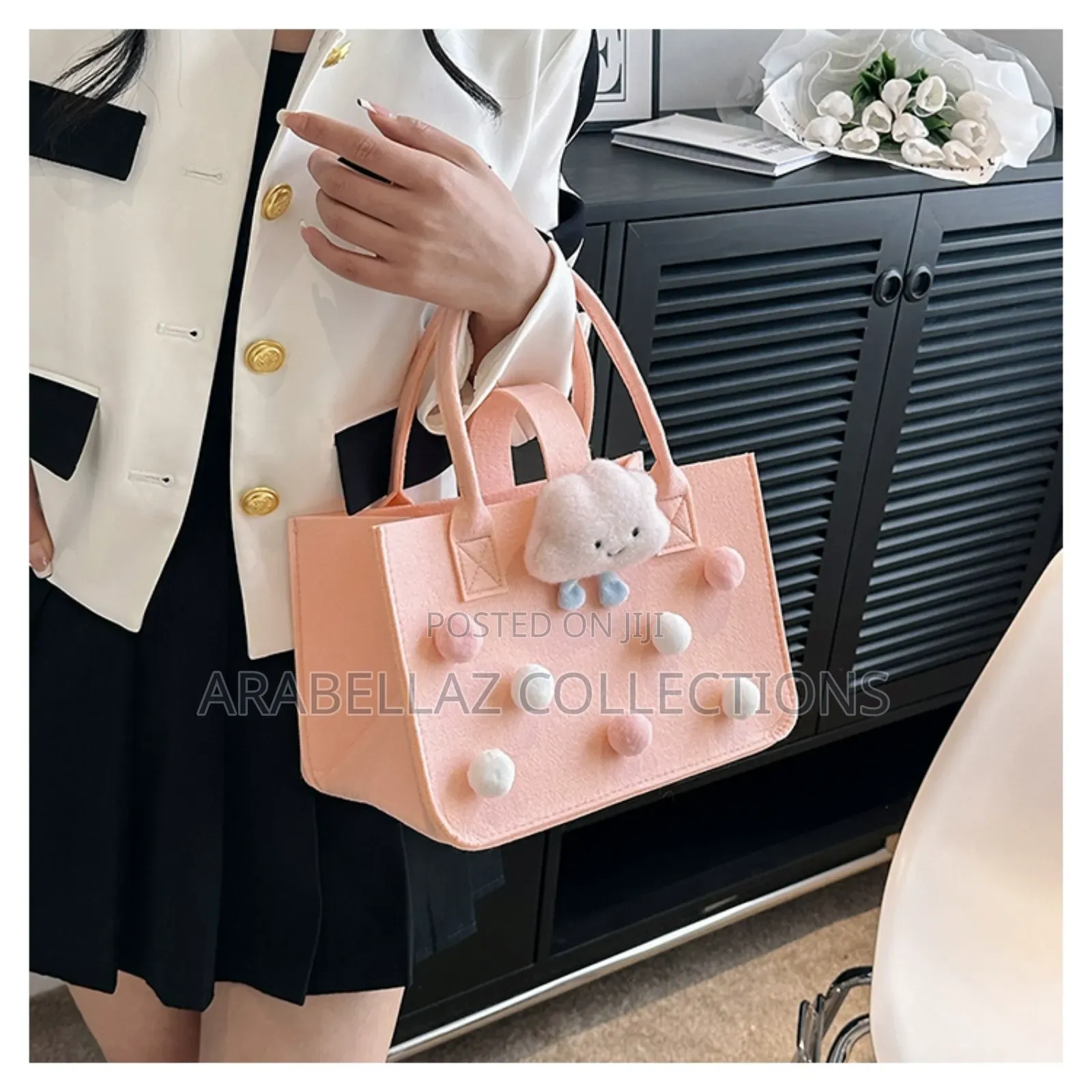 Women's Tote Bag Cartoon Felt Bag Multifunctional Hand