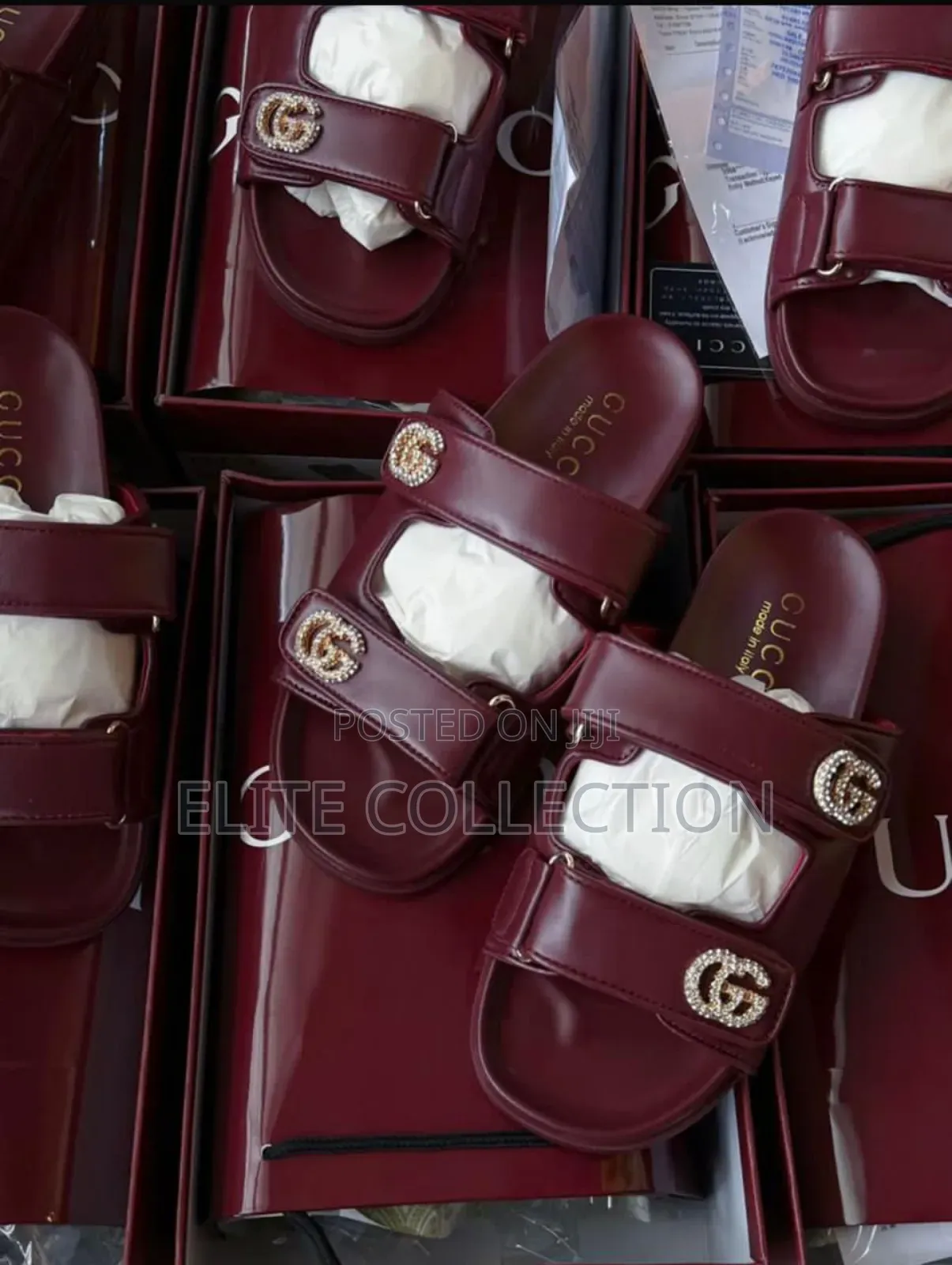 Original Gucci Luxe Slide* 37 -42 Color: Red And Black* Fully Boxed*
