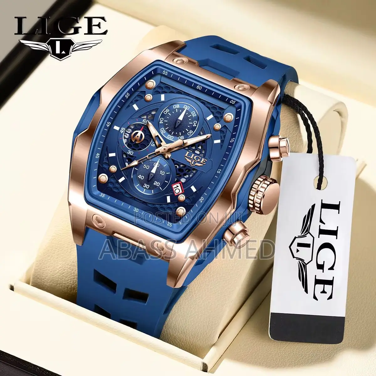 Lige Rubber for Men Active Chronograph