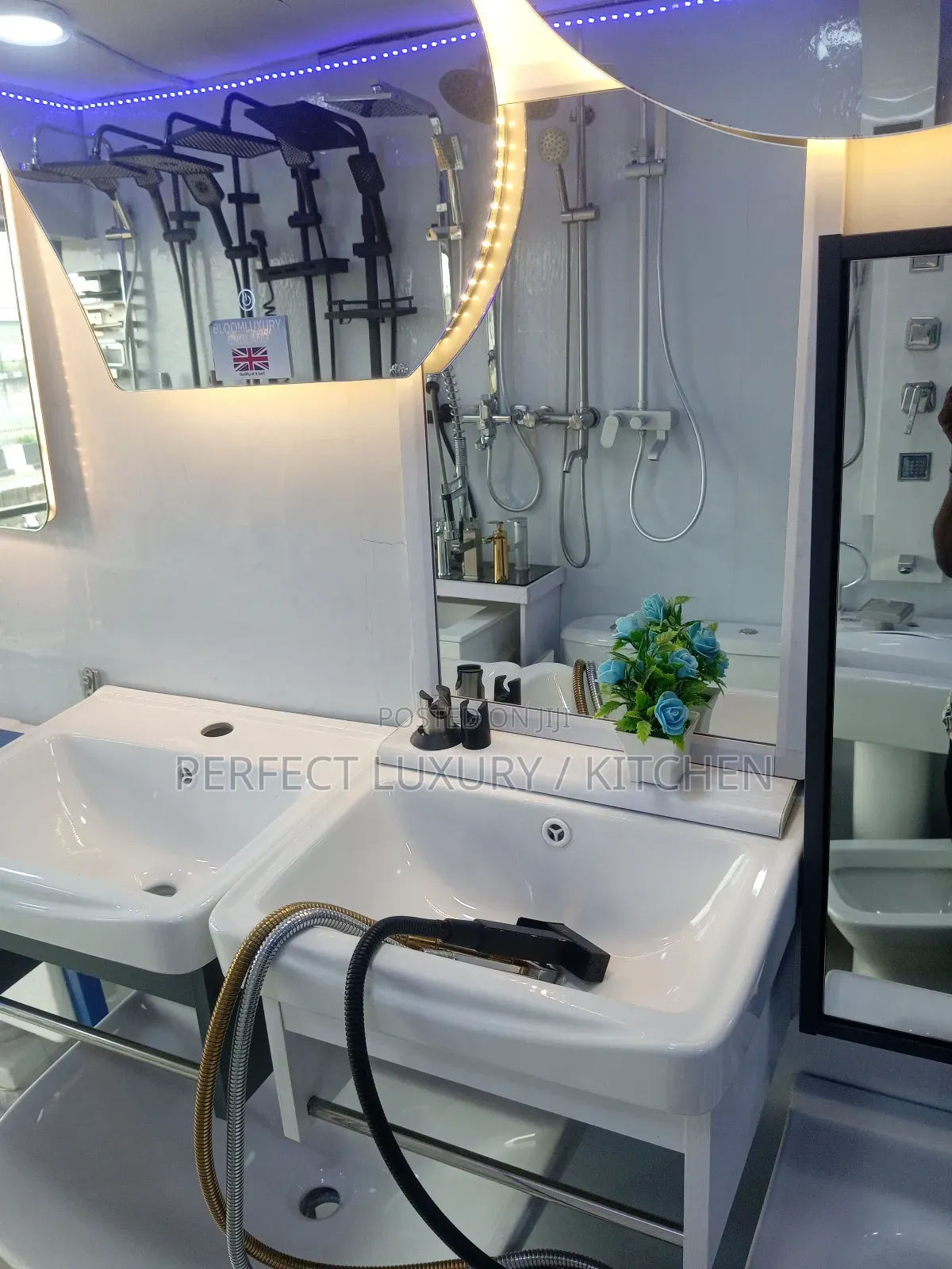Basin With Mirror and Towel Hanger