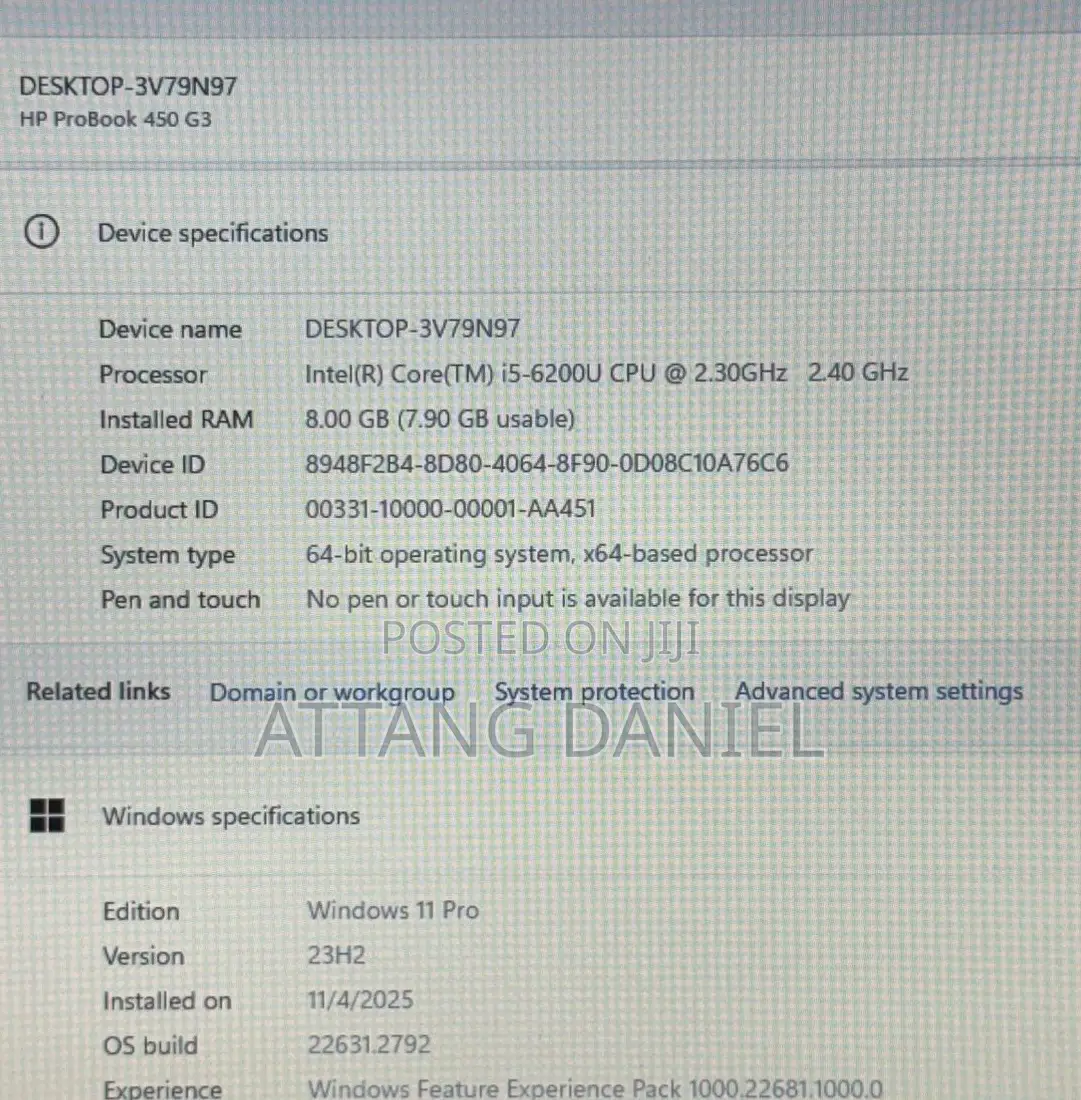 Laptop HP ProBook 450 G3 8GB Intel Core i5 HDD 500GB