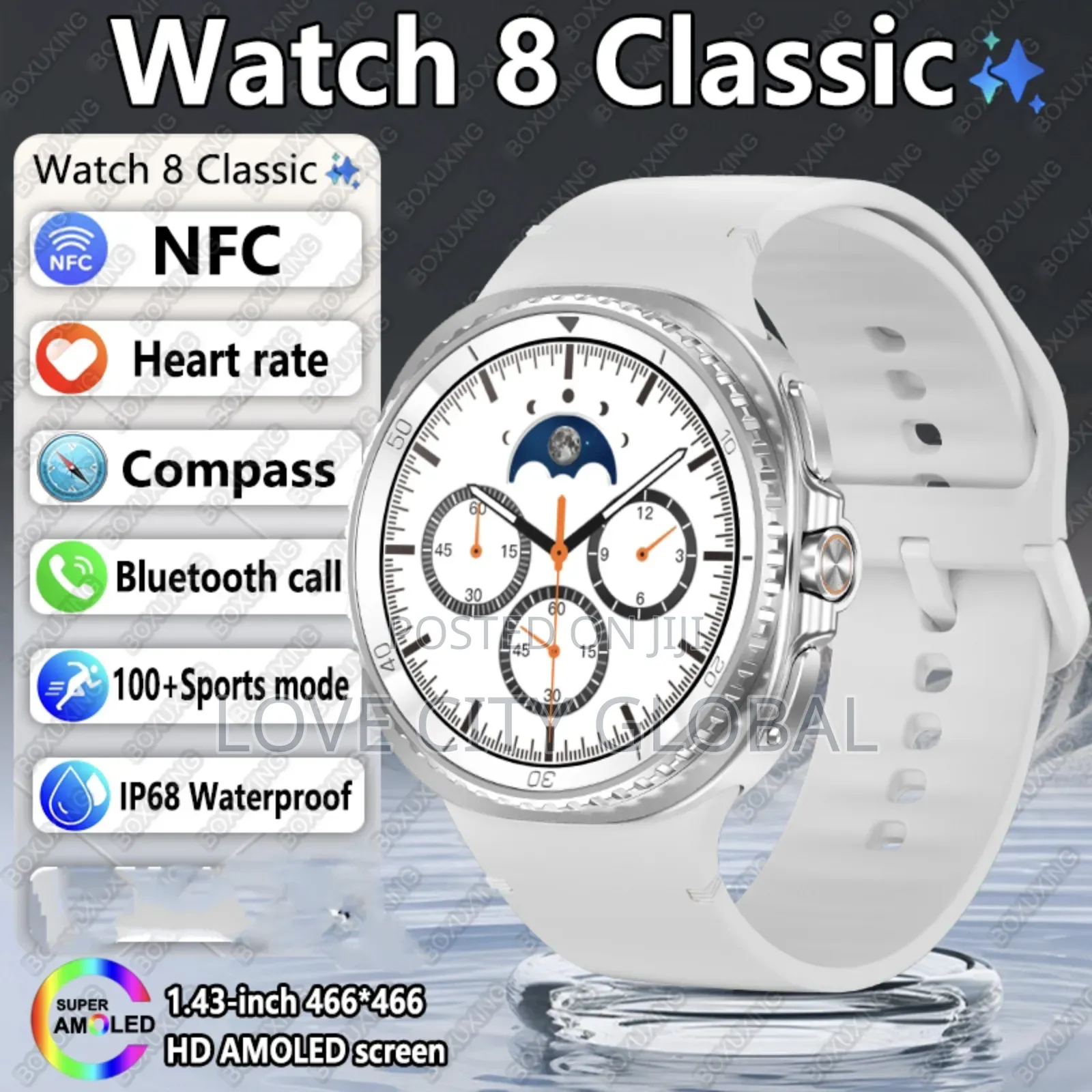 Smart Watch8 Classic Watch Amoled Screen Rotary Compass Sport Tracker
