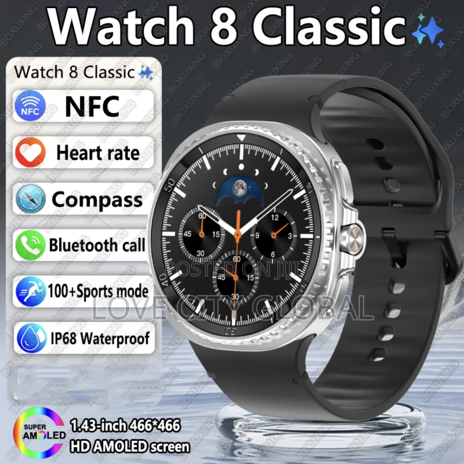 Smart Watch8 Classic Watch Amoled Screen Rotary Compass Sport Tracker