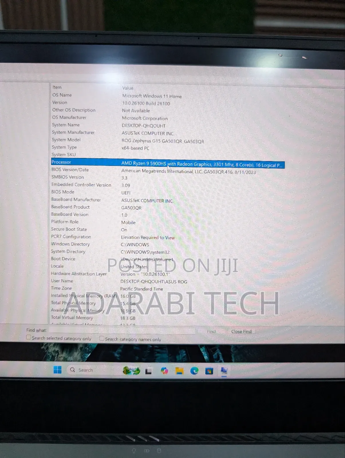 Laptop Asus ROG Zephyrus G15 16GB AMD Ryzen 9 SSD 1T