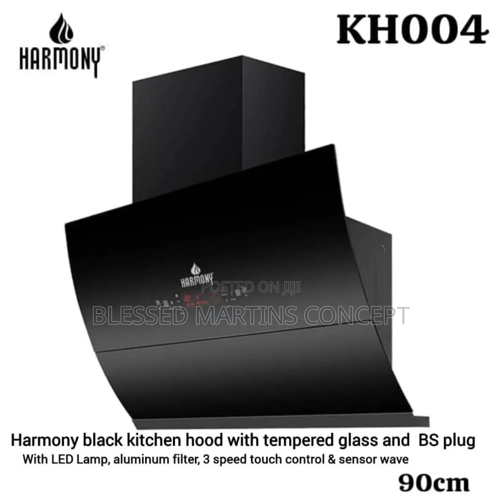 90cm Rangehood, Remove Odor, Heat, Smoke, Grease From Kitchen. Harmony