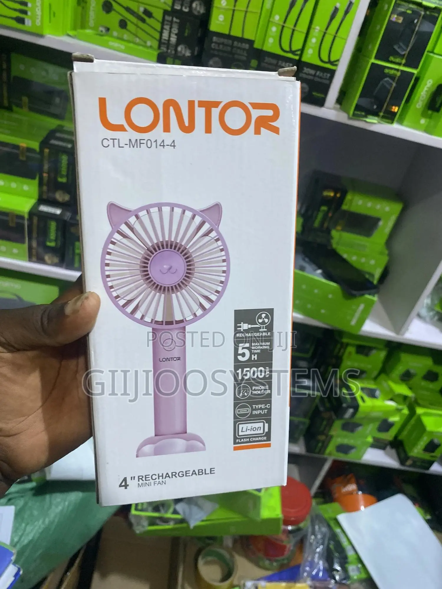 Lontor Rechargeable Mini Fan