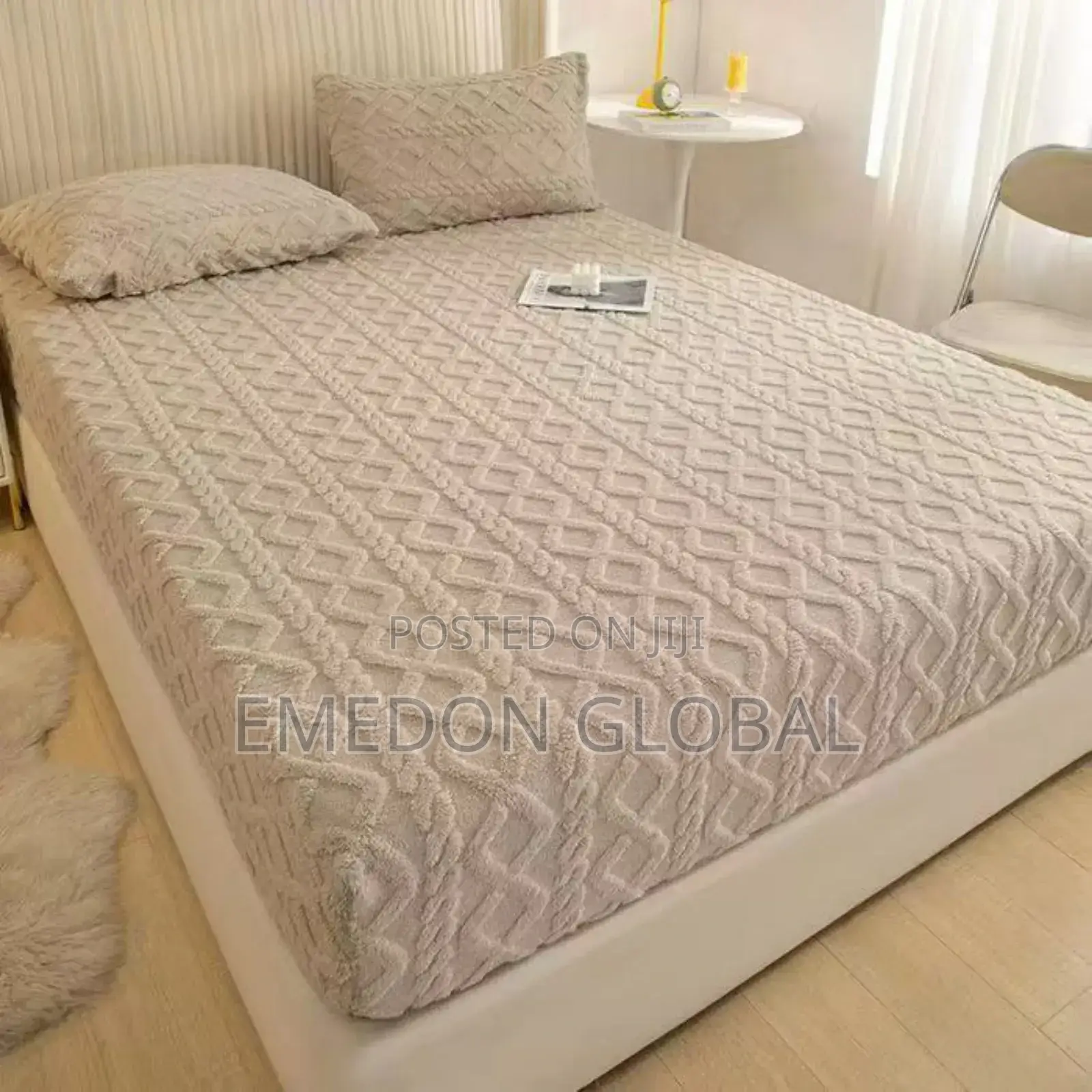 Velvet Fitted Sheet Winter Warm Elastic Mattress Cover Soft 180×200cm