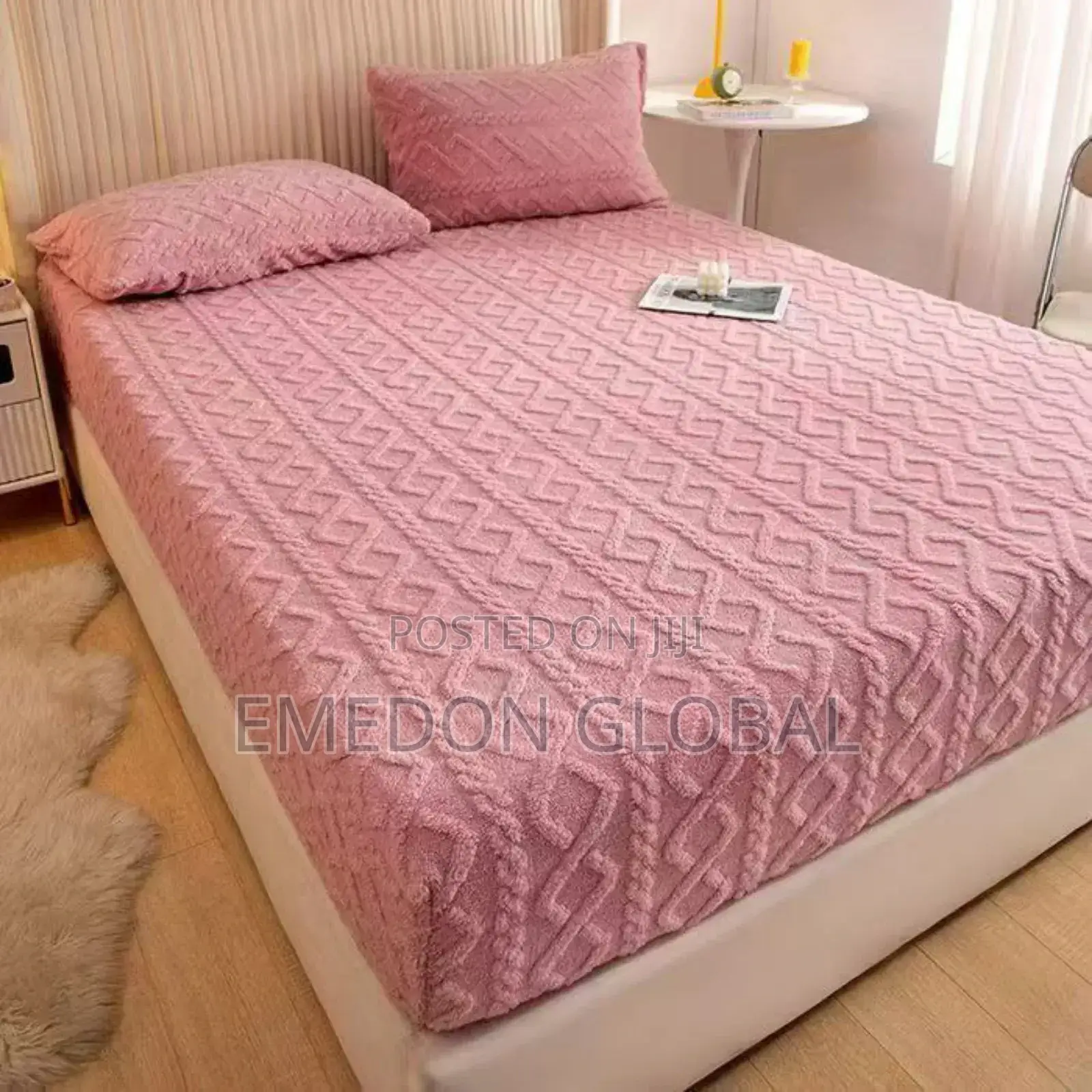 Velvet Fitted Sheet Winter Warm Elastic Mattress Cover Soft 180×200cm