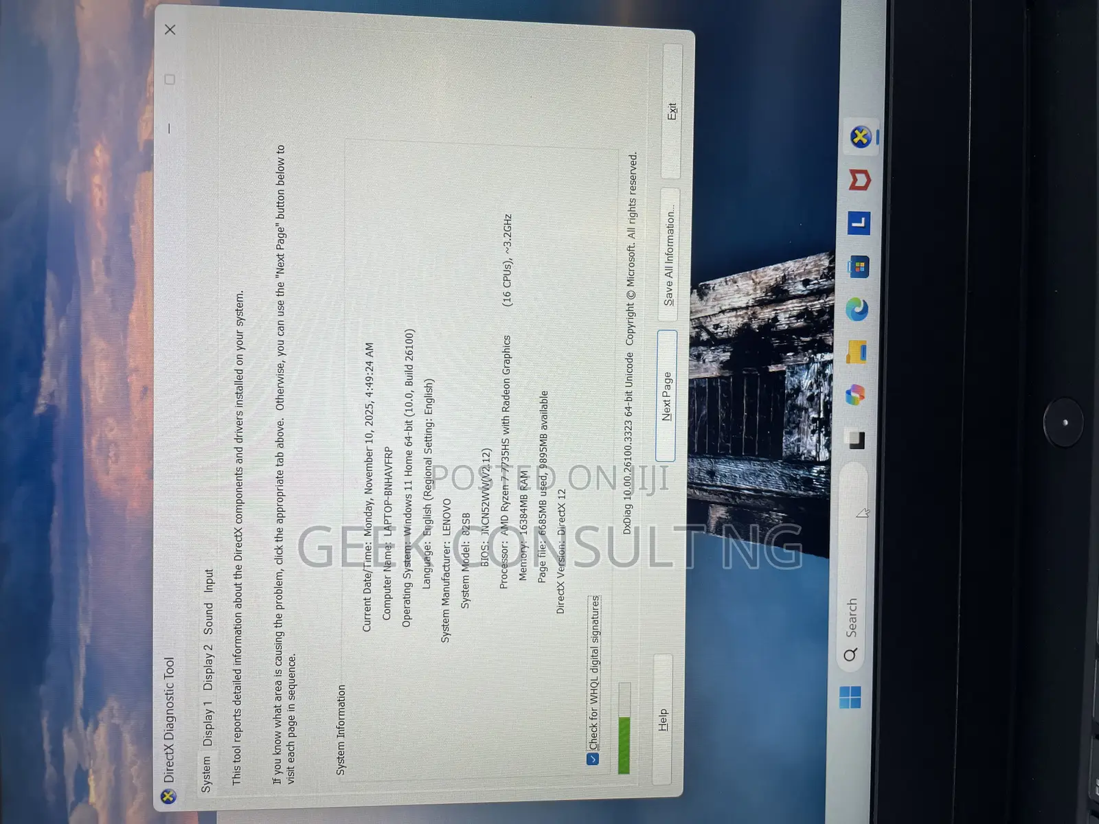 Laptop Lenovo Ideapad 3 16GB AMD Ryzen 7 SSD 512GB