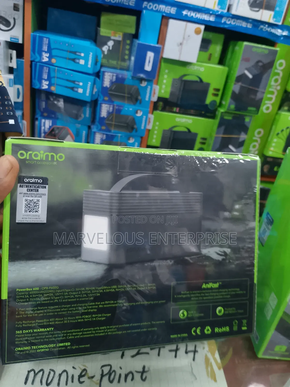 Oraimo Power Box 600.6000mah 22.5w Power Bank.